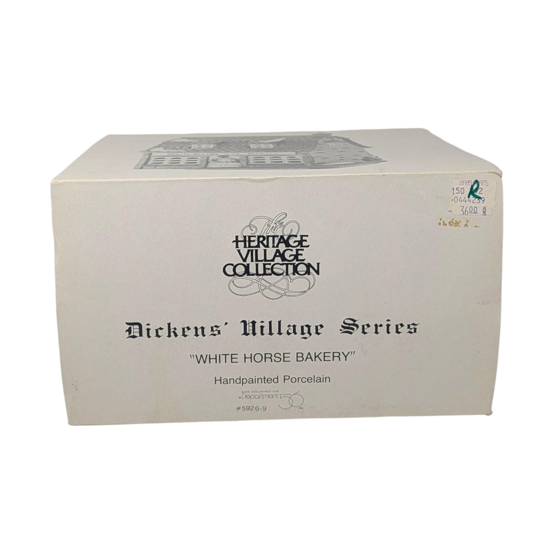 Vintage 1988 "White Horse Bakery" House: Dept 56 Dickens' Village Collectible