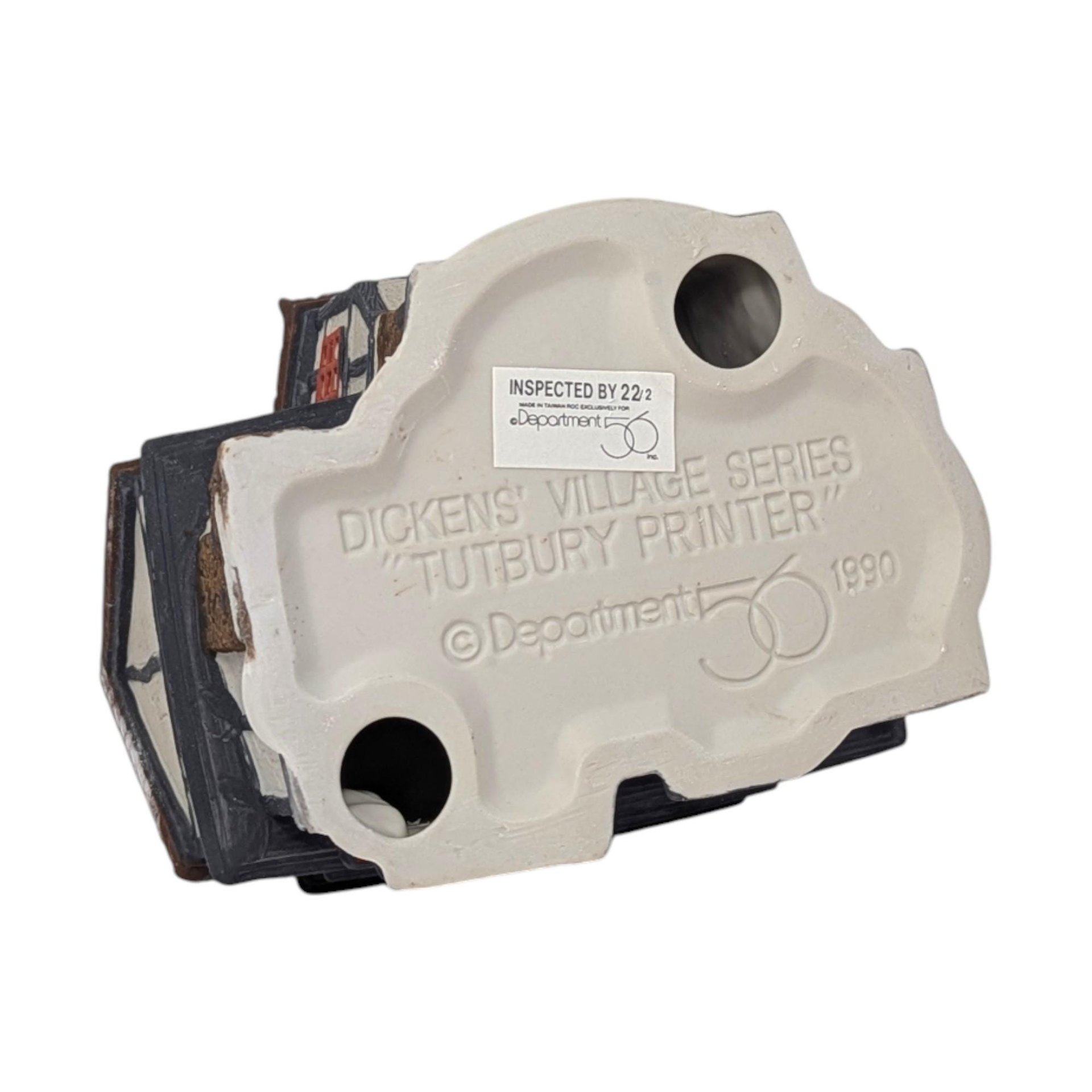 Vintage 1990 Tutbury Printer: Dept 56 Dickens' Village Porcelain House