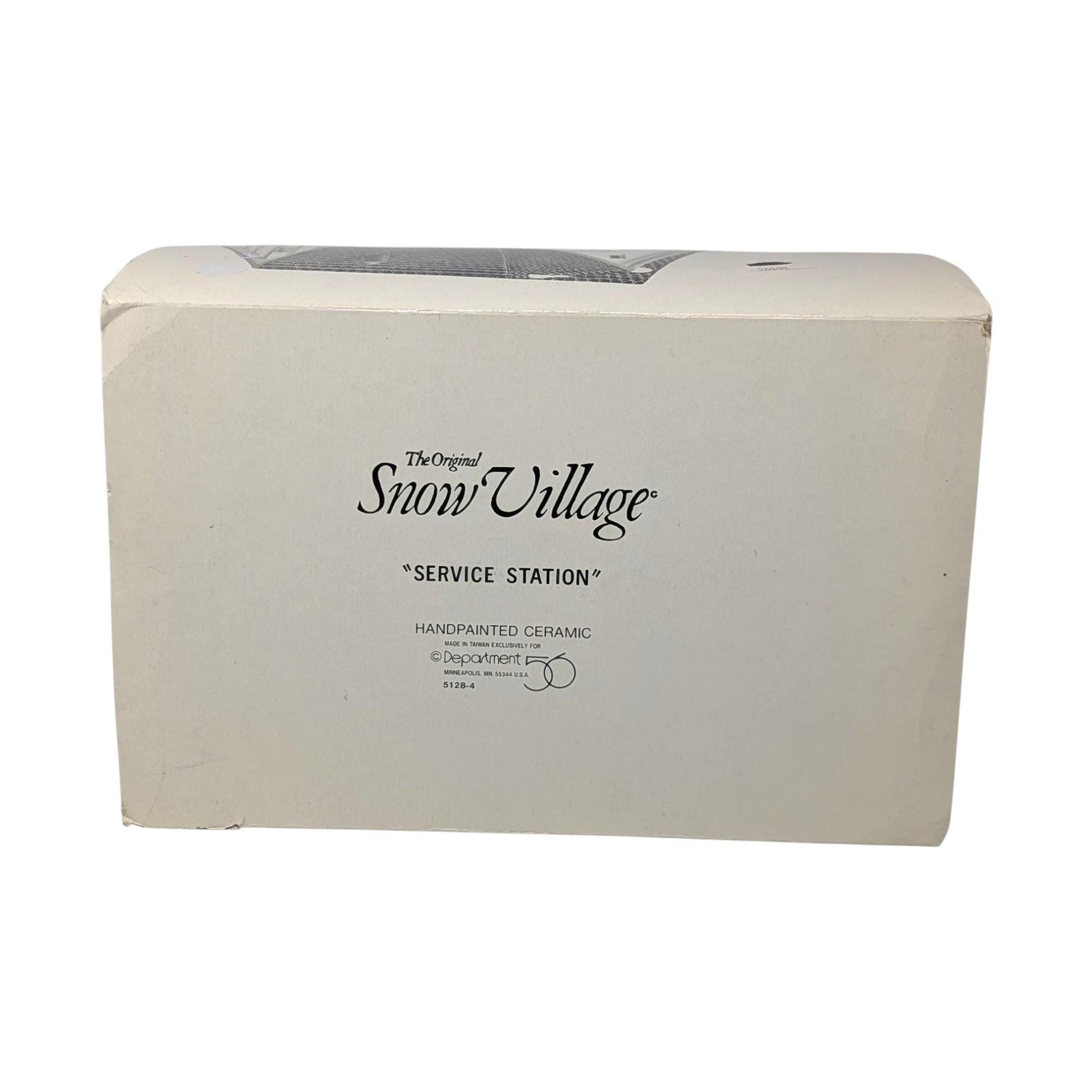 Vintage 1989 Dept 56 Big Bill's Service Station: Snow Village 5128-4 Ceramic House