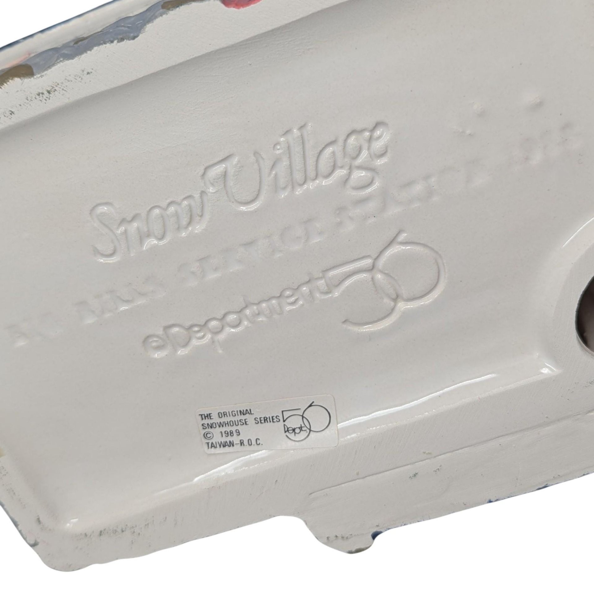 Vintage 1989 Dept 56 Big Bill's Service Station: Snow Village 5128-4 Ceramic House