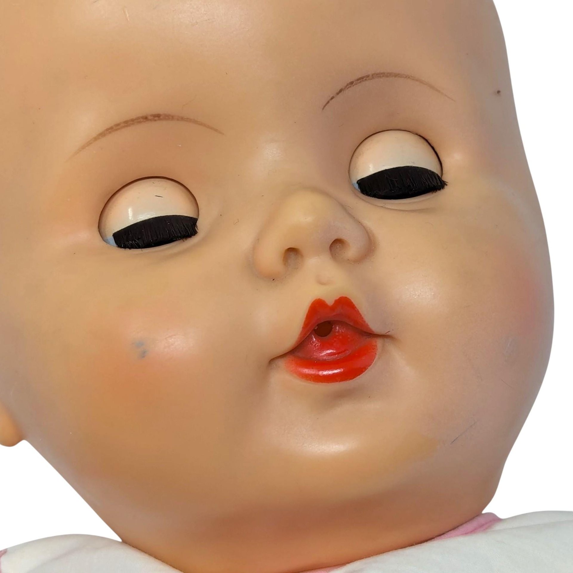Vintage 1950s Large Plastic Baby Doll: 23-Inch Doll with Open Close Eyes