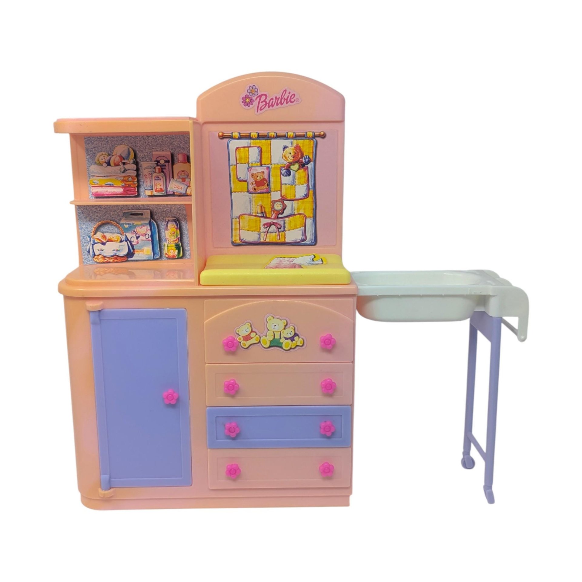 Vintage 90s Mattel Barbie Baby Care Changing Station: Dollhouse Nursery Furniture