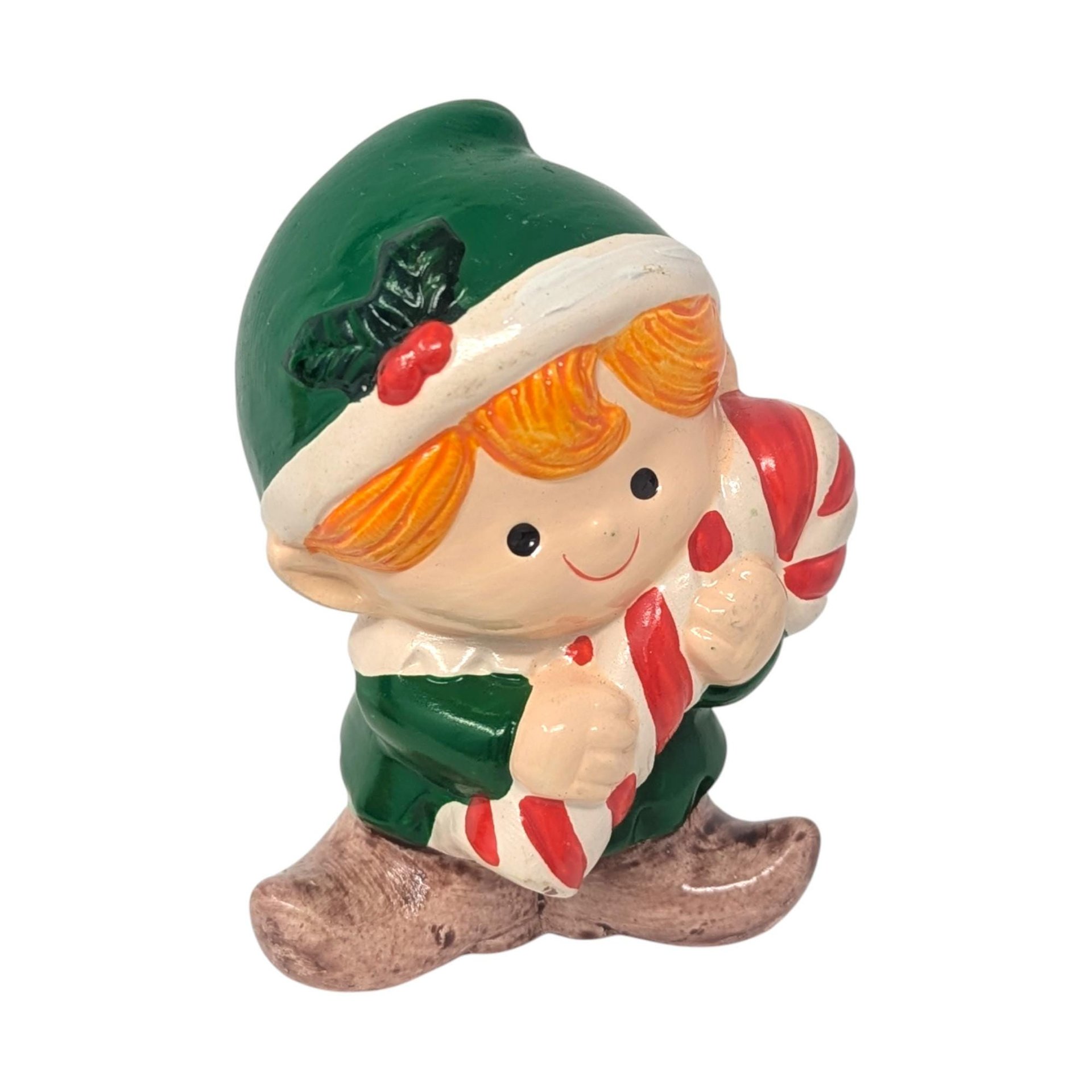 Vintage Enesco Toy Soldier and Elf Banks: Pair of Ceramic Christmas Decor