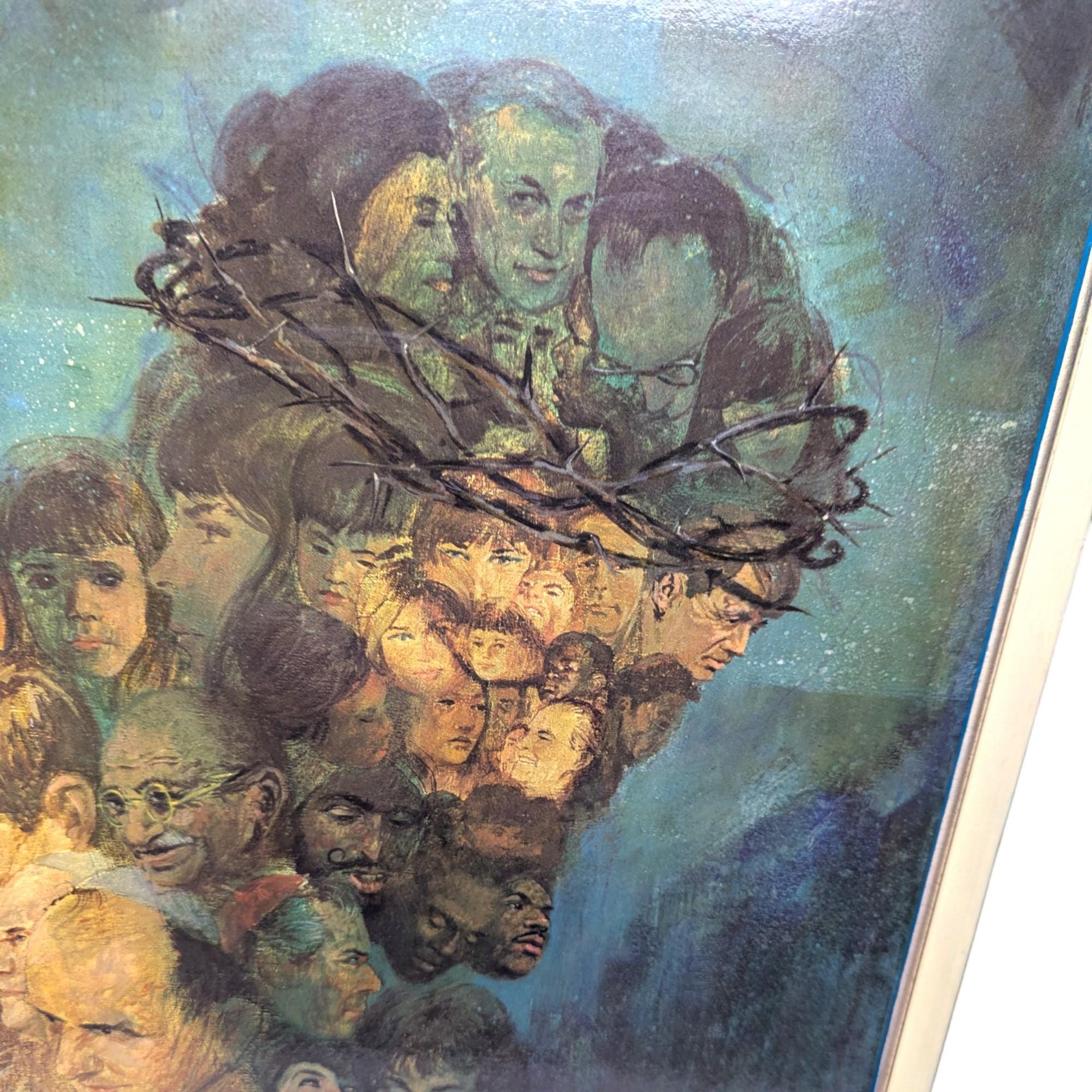 Vintage Walter Sallman "One in Christ" Print on Board: 1970s Religious Wall Art