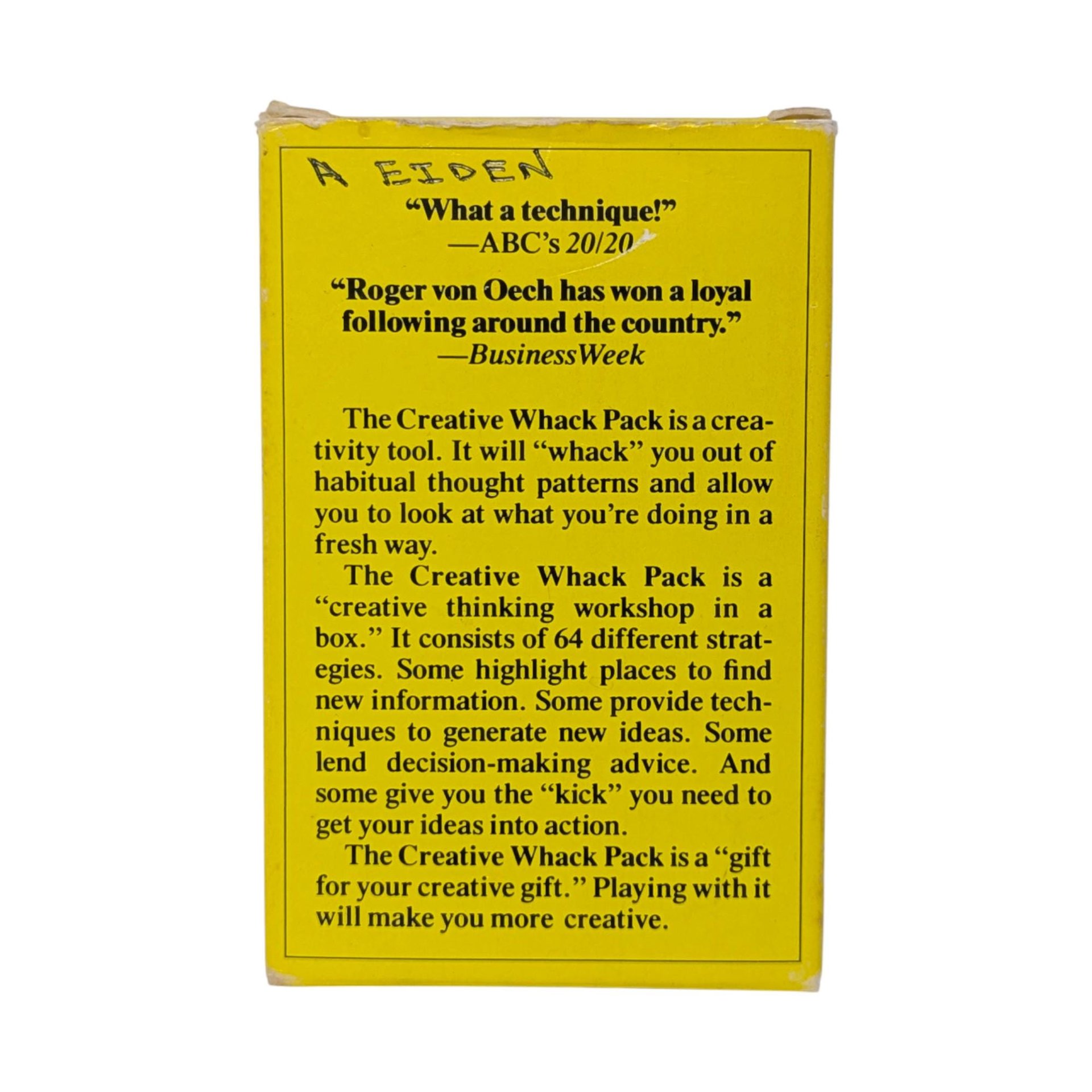 Vintage 1992 Creative Whack Pack: Roger von Oech Creativity Strategy Cards