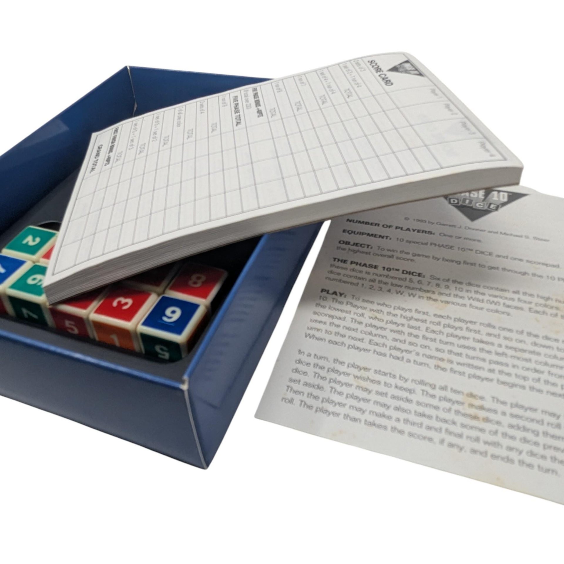 Vintage 1993 Phase 10 Dice Game: Fundex Games Strategy Party Game