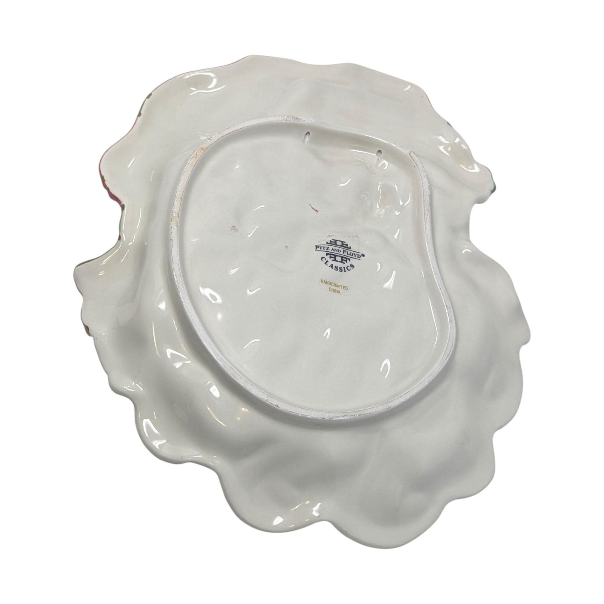 Vintage Fitz and Floyd Santa Face Plate: Ceramic Christmas Cookie Platter