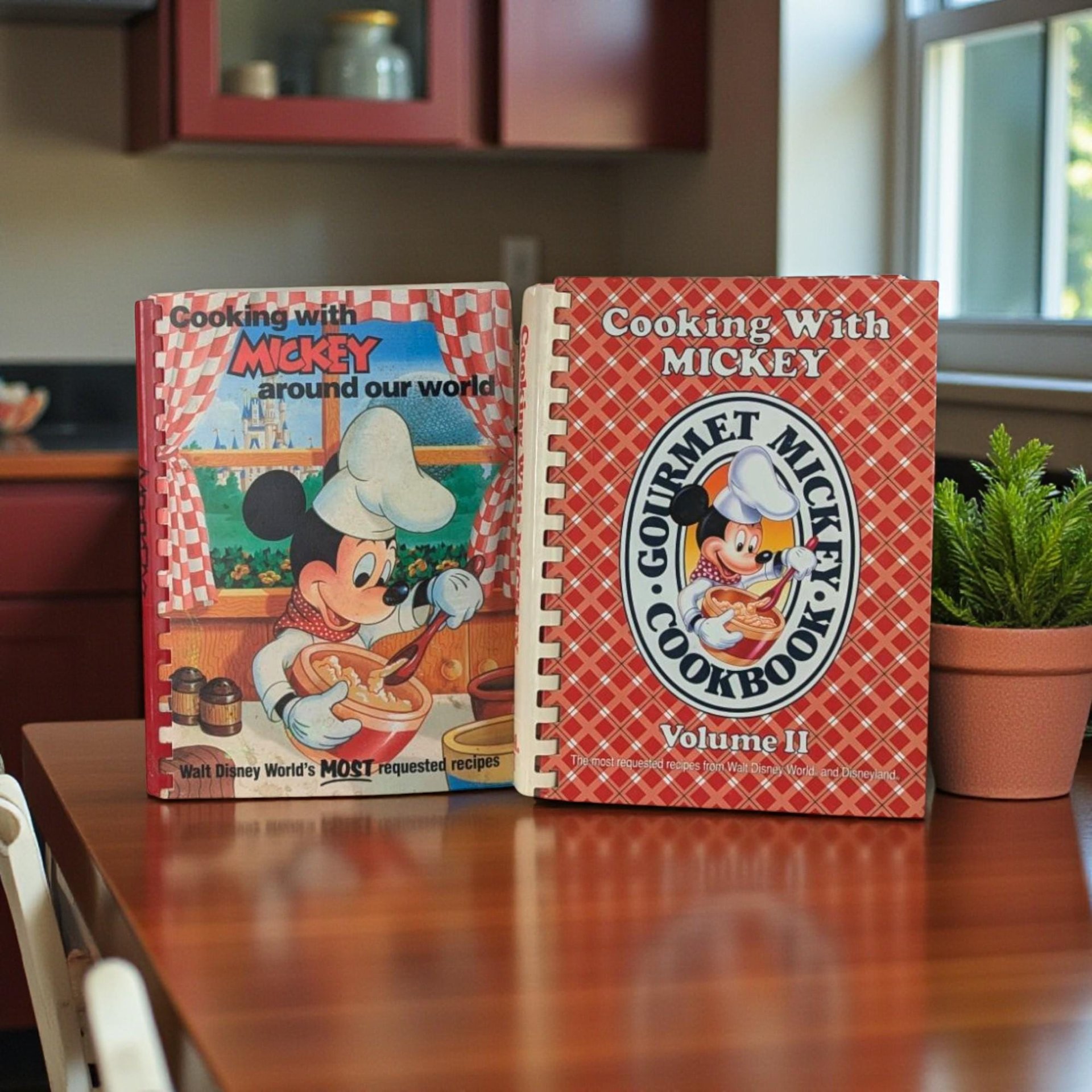 Cooking with Mickey Cookbook Pair: Disney Around Our World & Volume 2 Books
