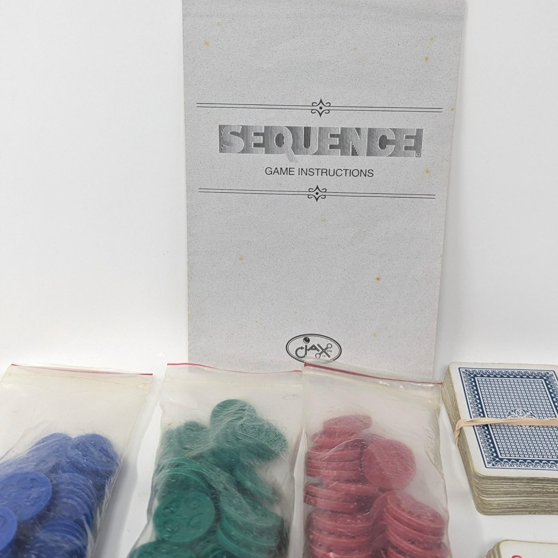 Vintage 1982 Sequence Board Game: Jax Ltd. Strategy Card Game Complete