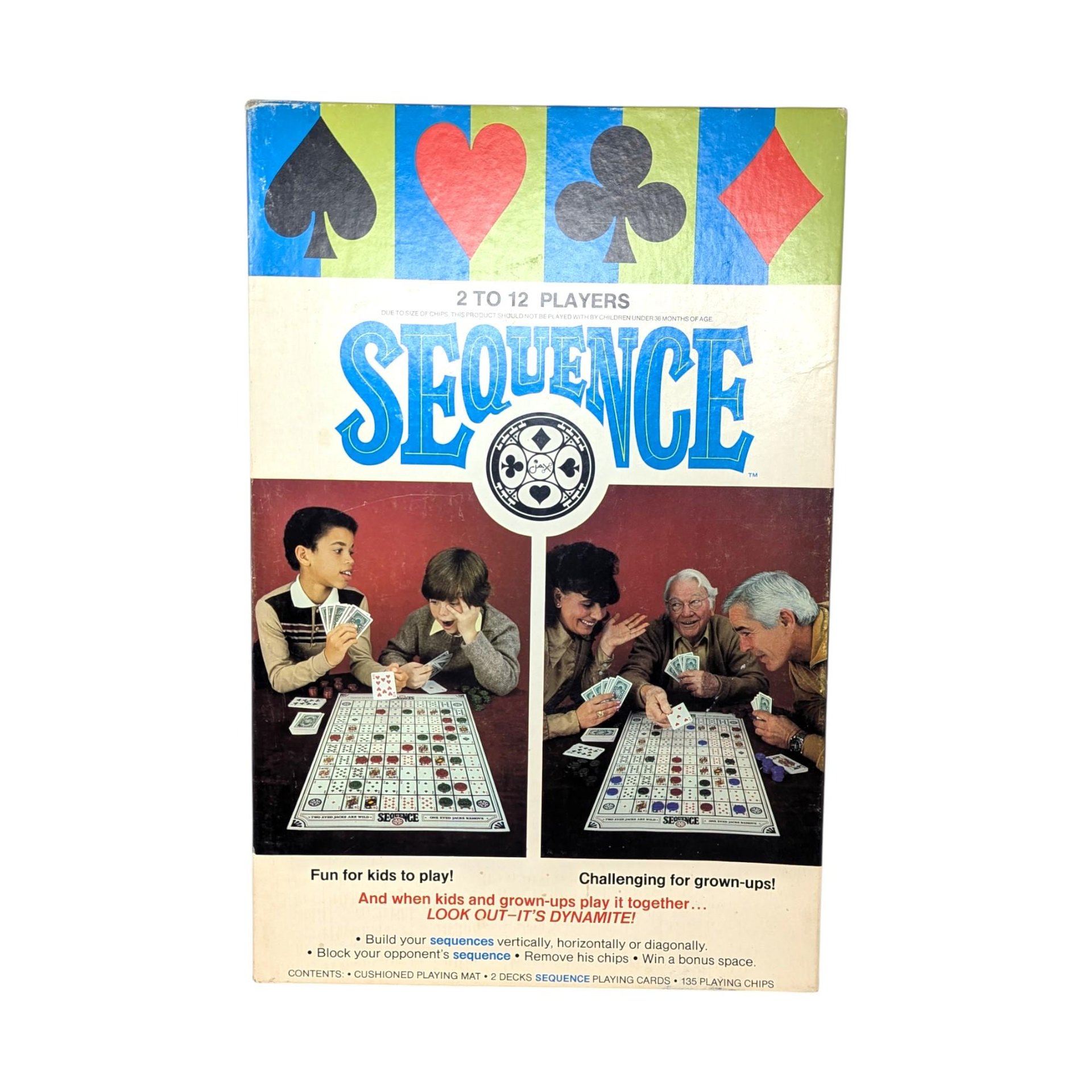 Vintage 1982 Sequence Board Game: Jax Ltd. Vinyl Mat Edition Complete