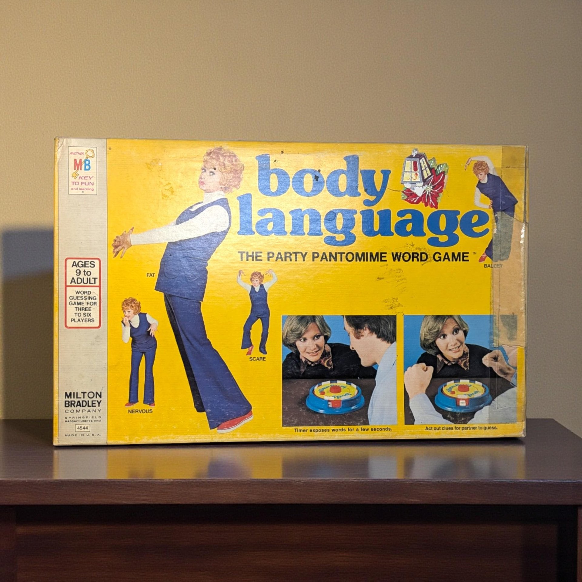 Vintage 1975 Body Language Game: Milton Bradley Pantomime Party Word Game