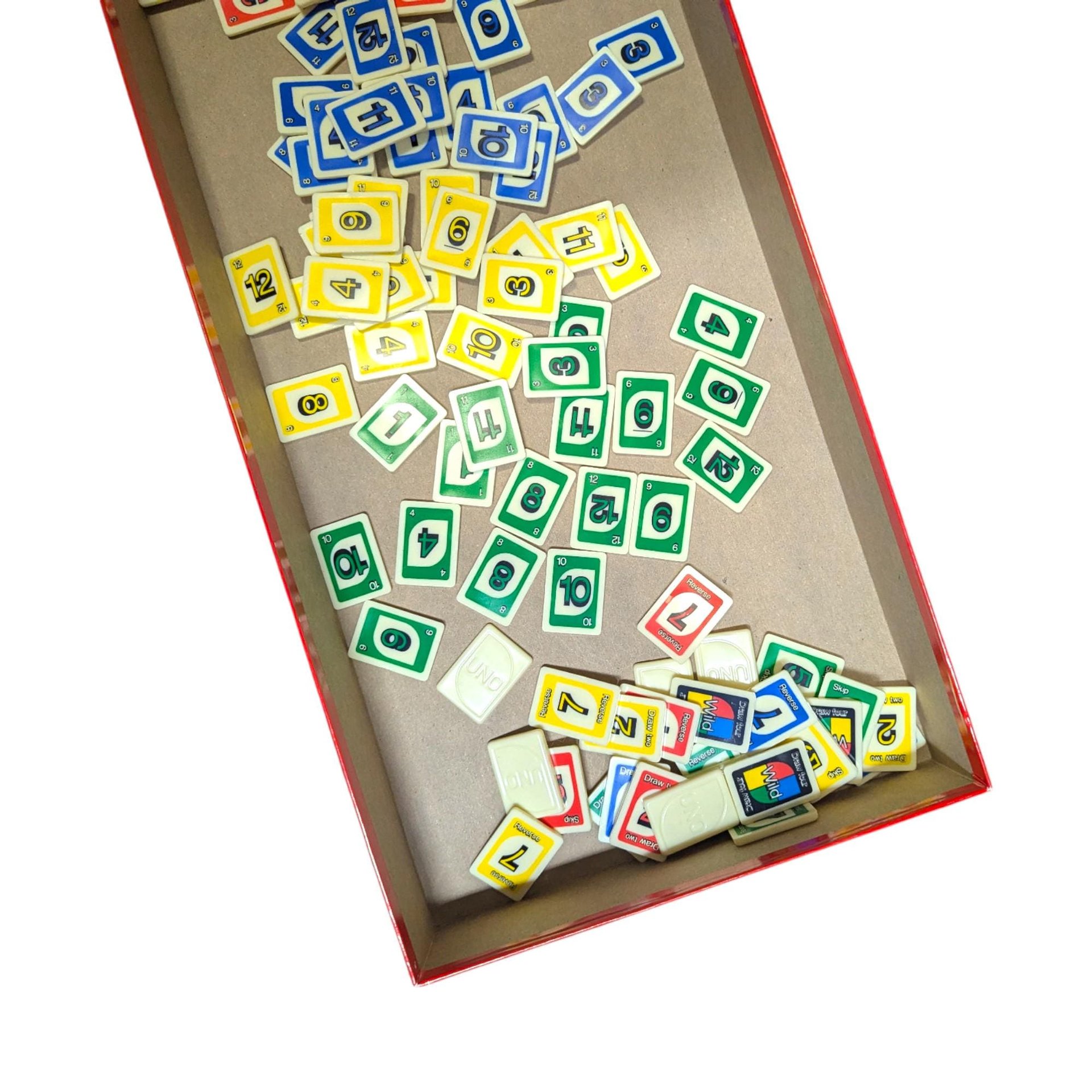 Vintage 1993 Uno Rummy-Up Game: Mattel Tile Strategy Family Activity