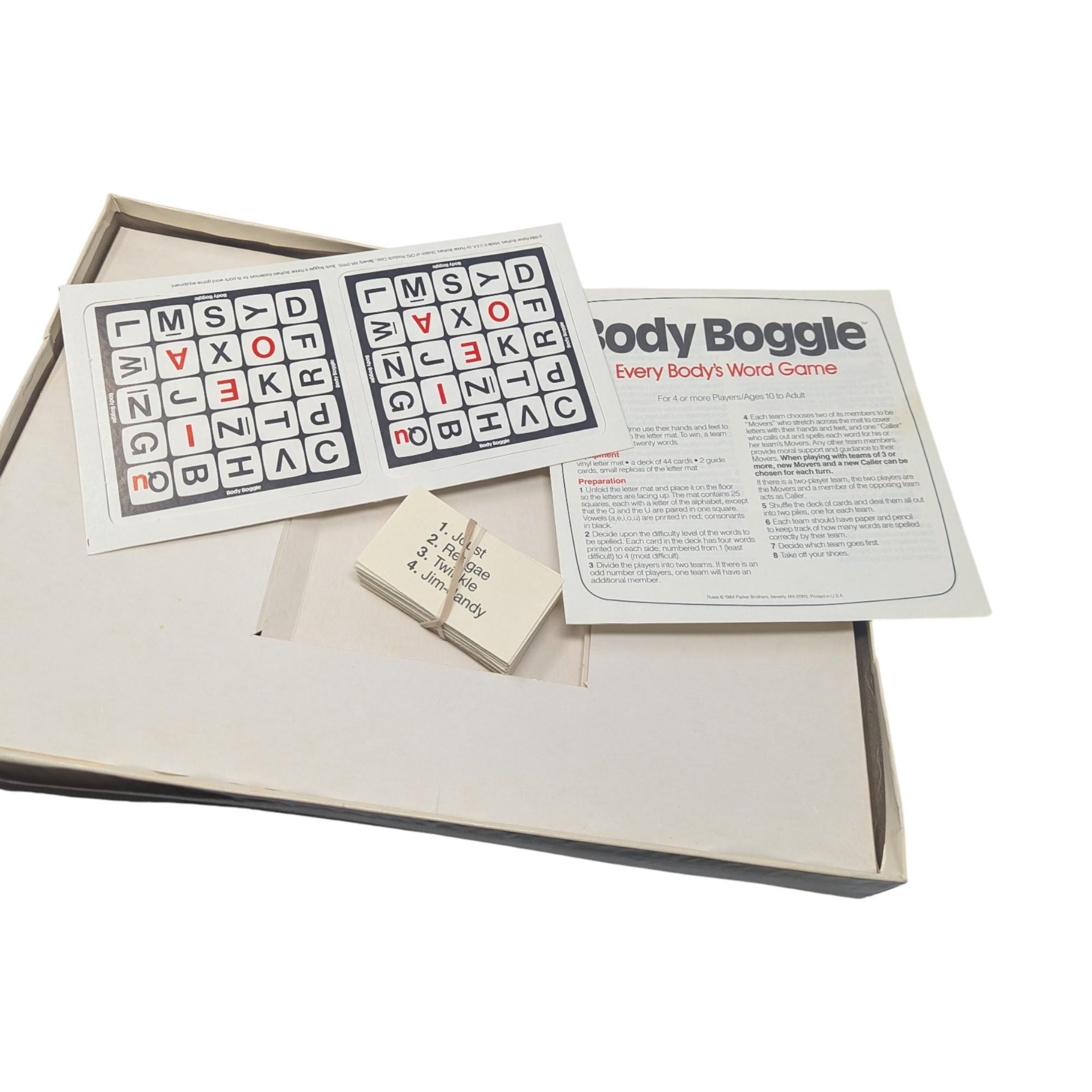 Vintage 1984 Body Boggle Game: Parker Brothers Floor Party Activity