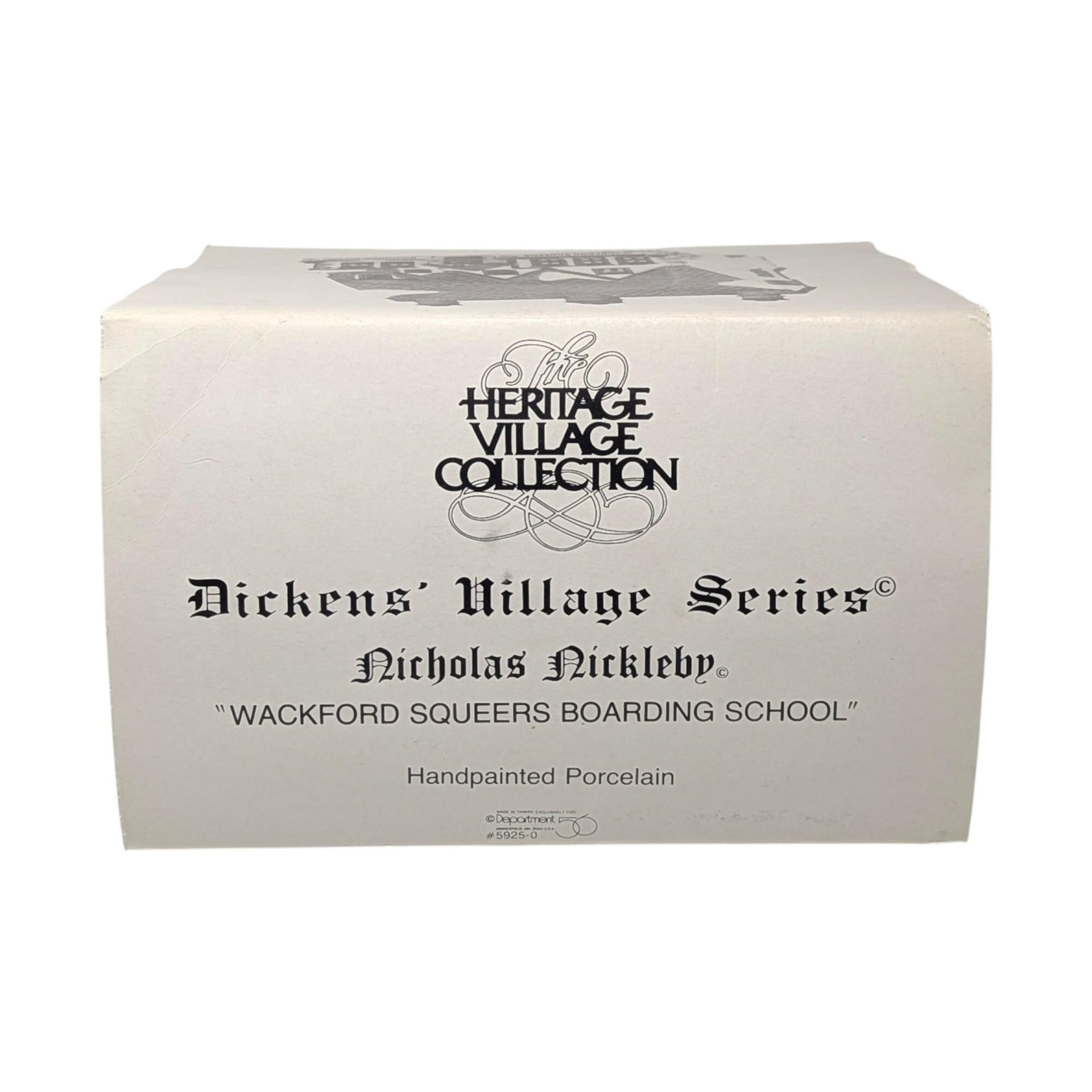 Vintage 1988 Wackford Squeers Boarding School: Dept 56 Dickens Village House