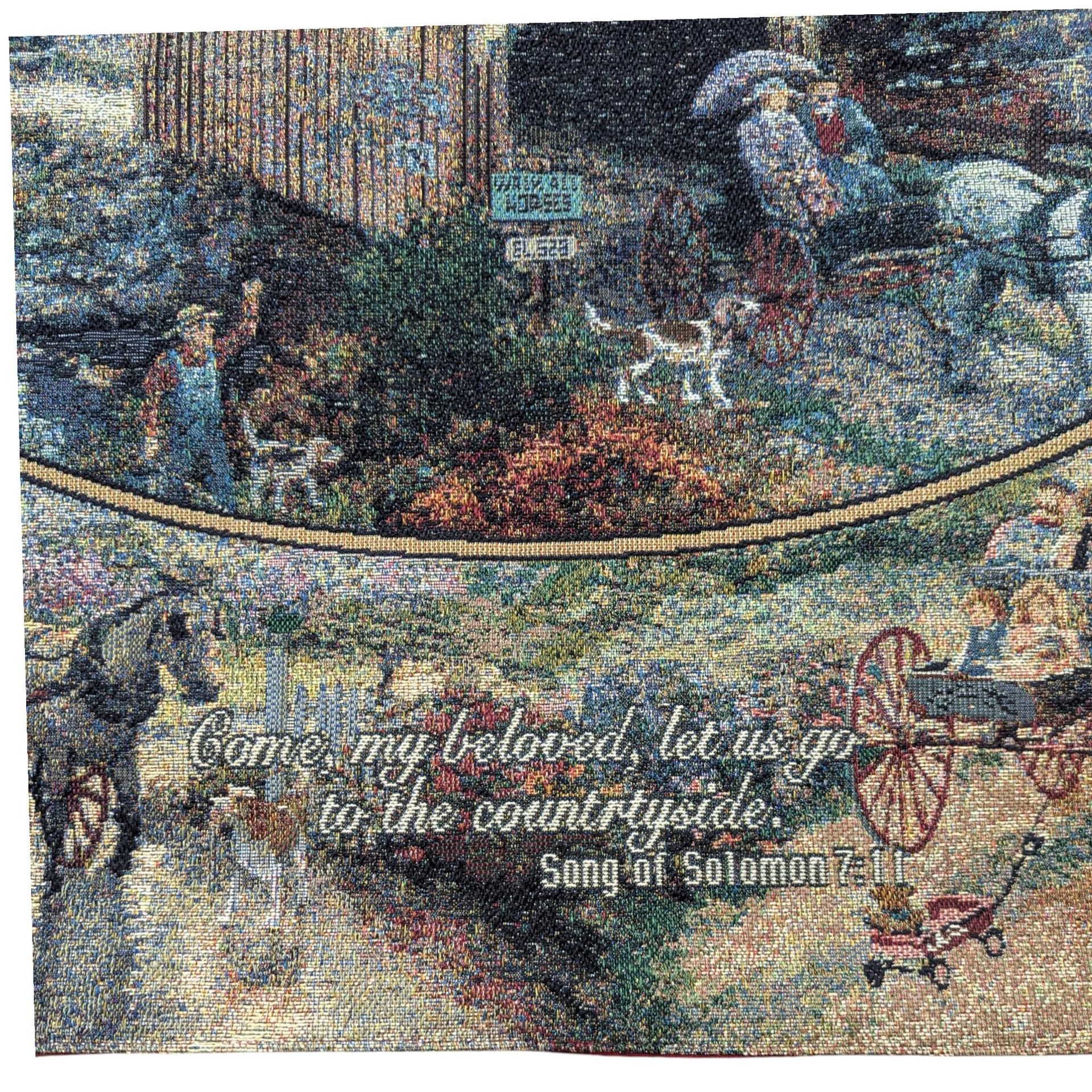 Vintage Countryside Tapestry - Thomas Kinkade Song of Solomon 7:11 Wall Art