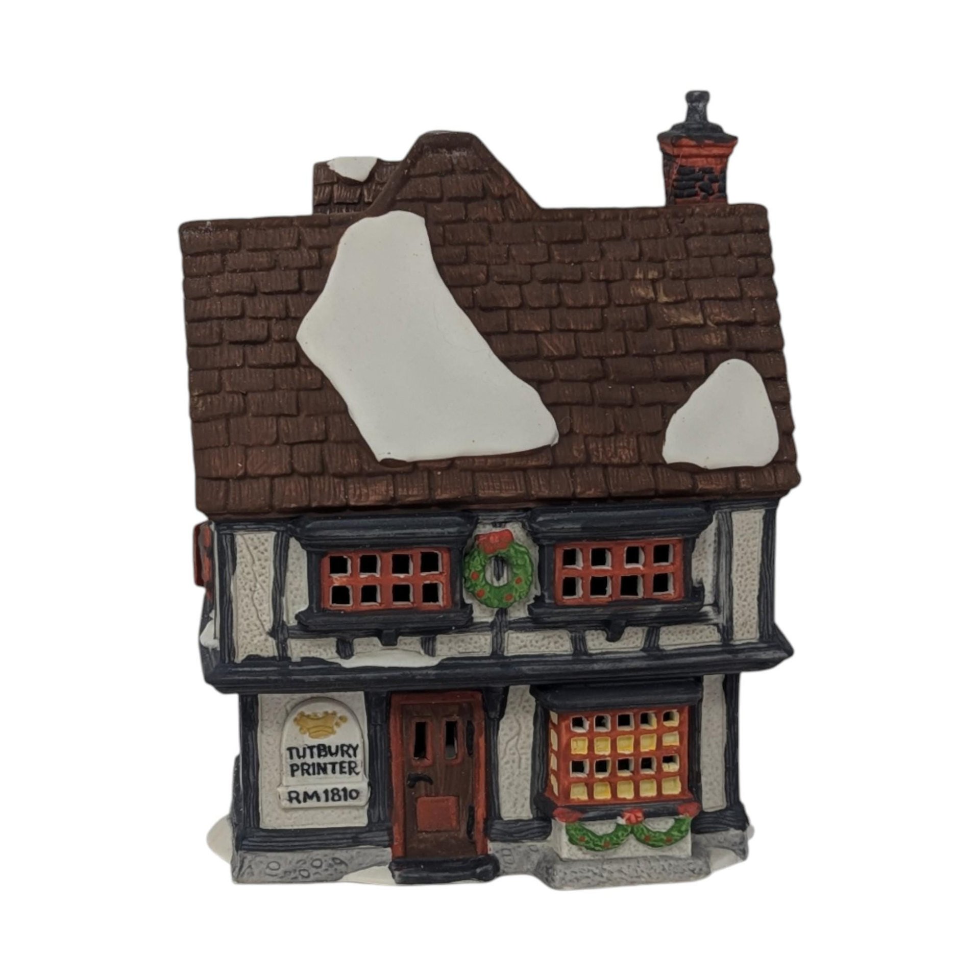 Vintage 1990 Tutbury Printer: Dept 56 Dickens' Village Porcelain House
