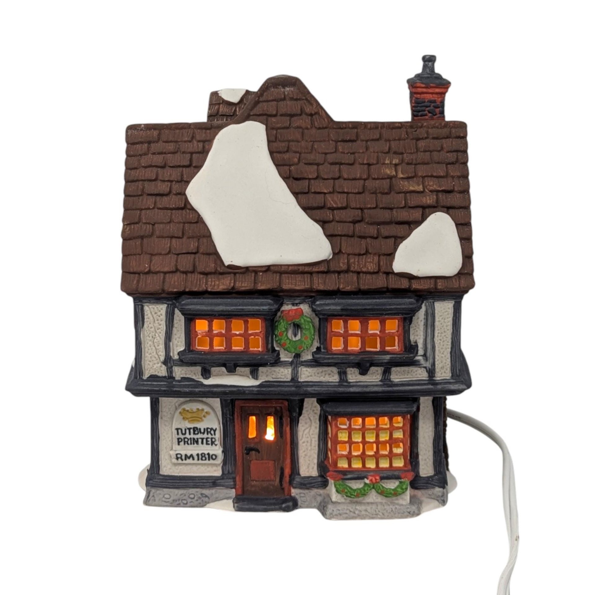 Vintage 1990 Tutbury Printer: Dept 56 Dickens' Village Porcelain House