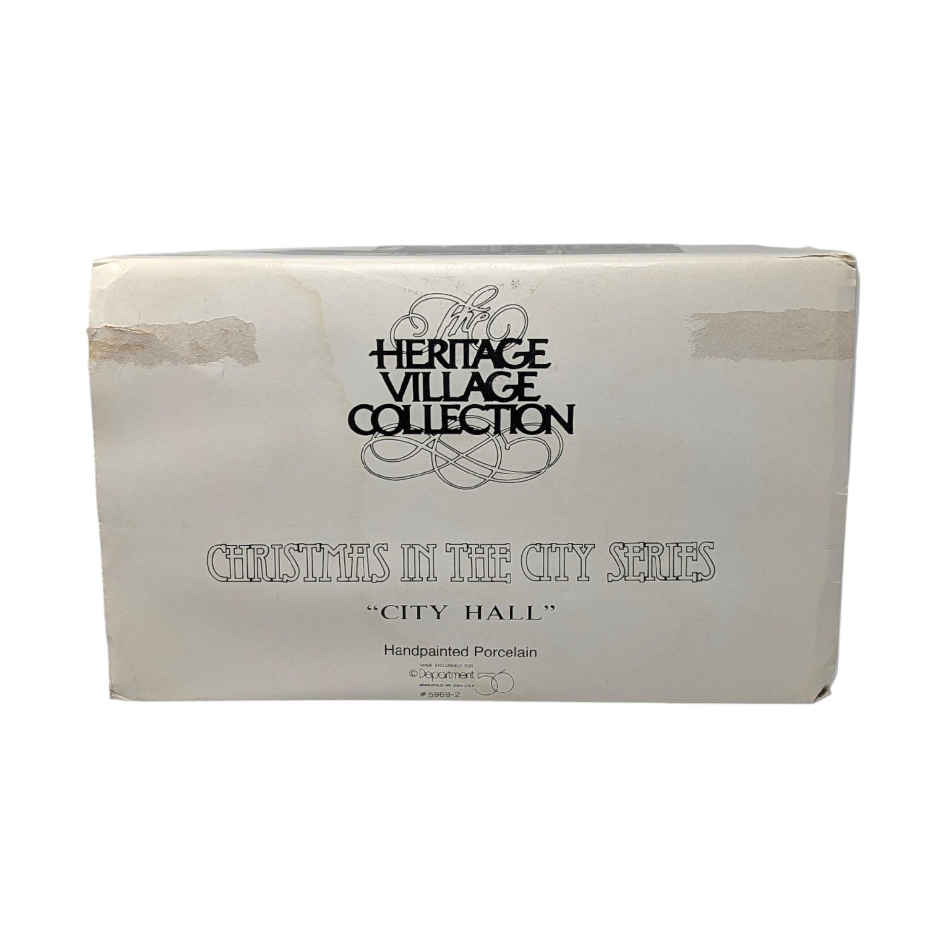 Vintage 1988 Dept 56 City Hall Building: Christmas in the City Village Collection