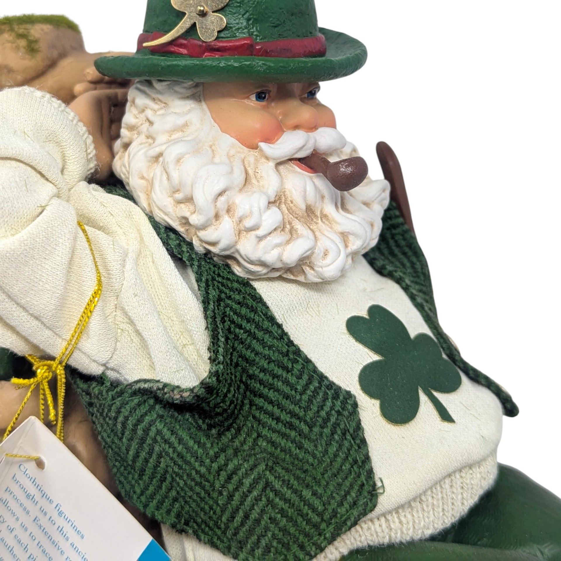 Vintage 2000 Clothique Possible Dreams Irish Storyteller: Musical Santa Figure