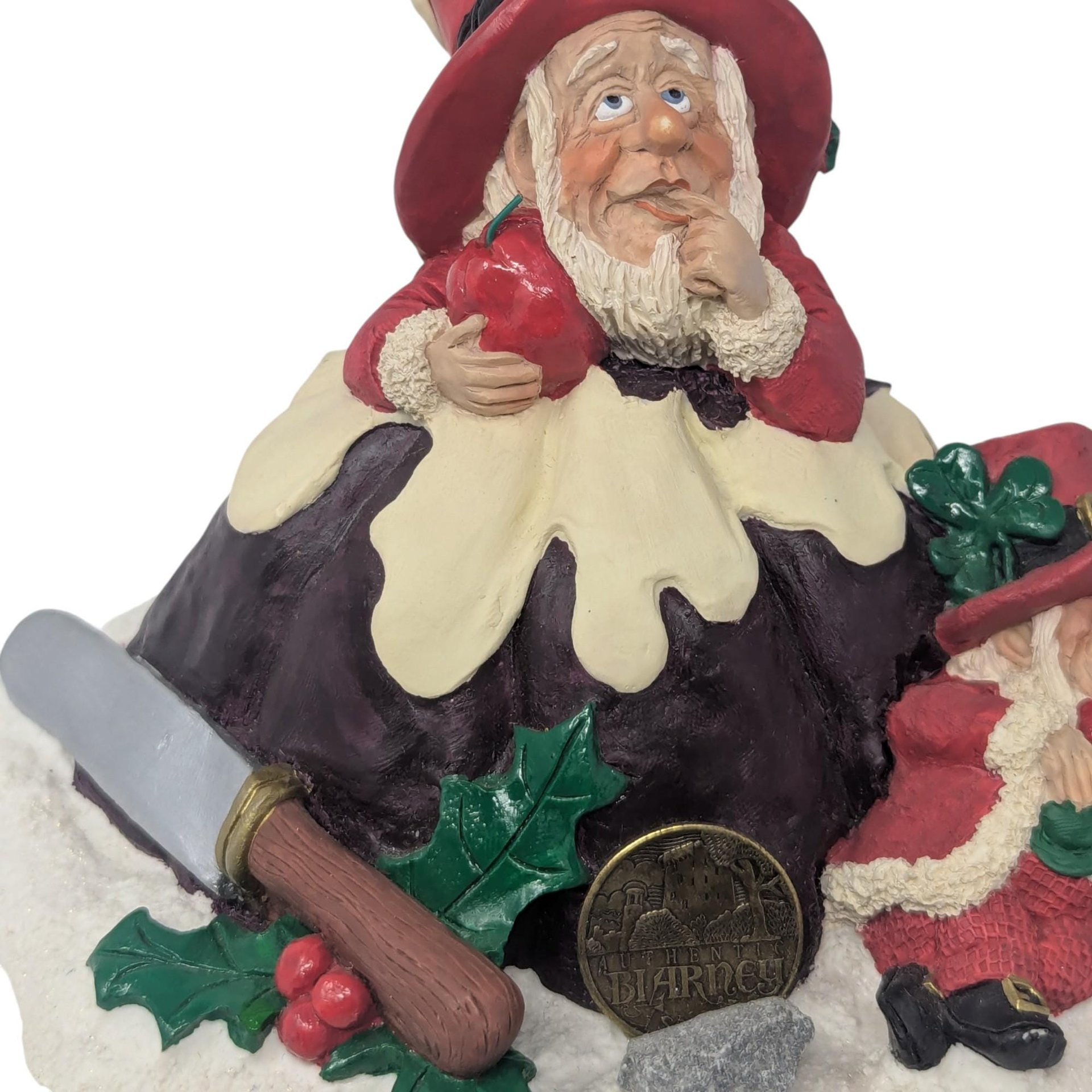 Vintage 1995 Finnians Christmas Figure: Roman Inc. Irish Leprechaun Pudding Decor