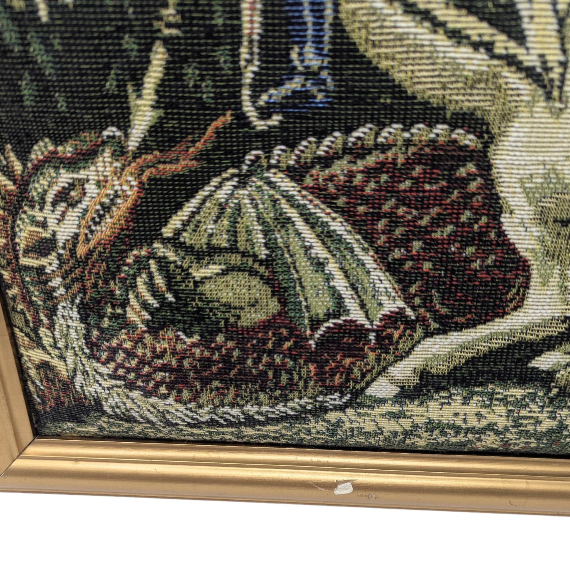 Vintage St George Slaying Dragon Puffy Tapestry: Framed Religious Art