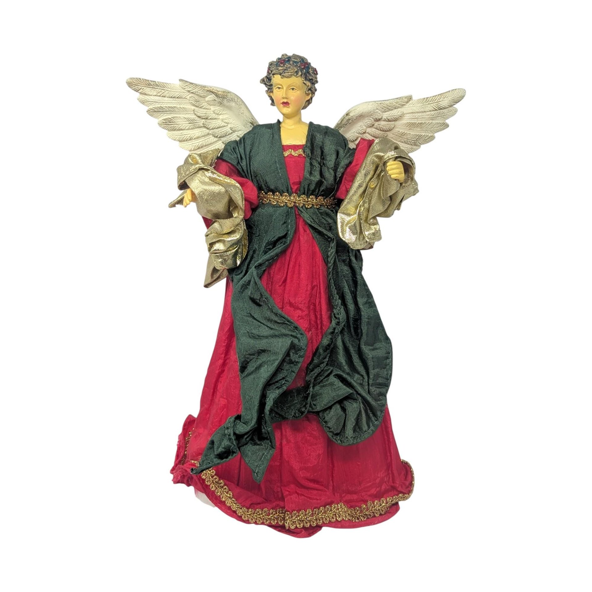 Vintage Fabric Angel Tree Topper: Christmas Holiday Decoration