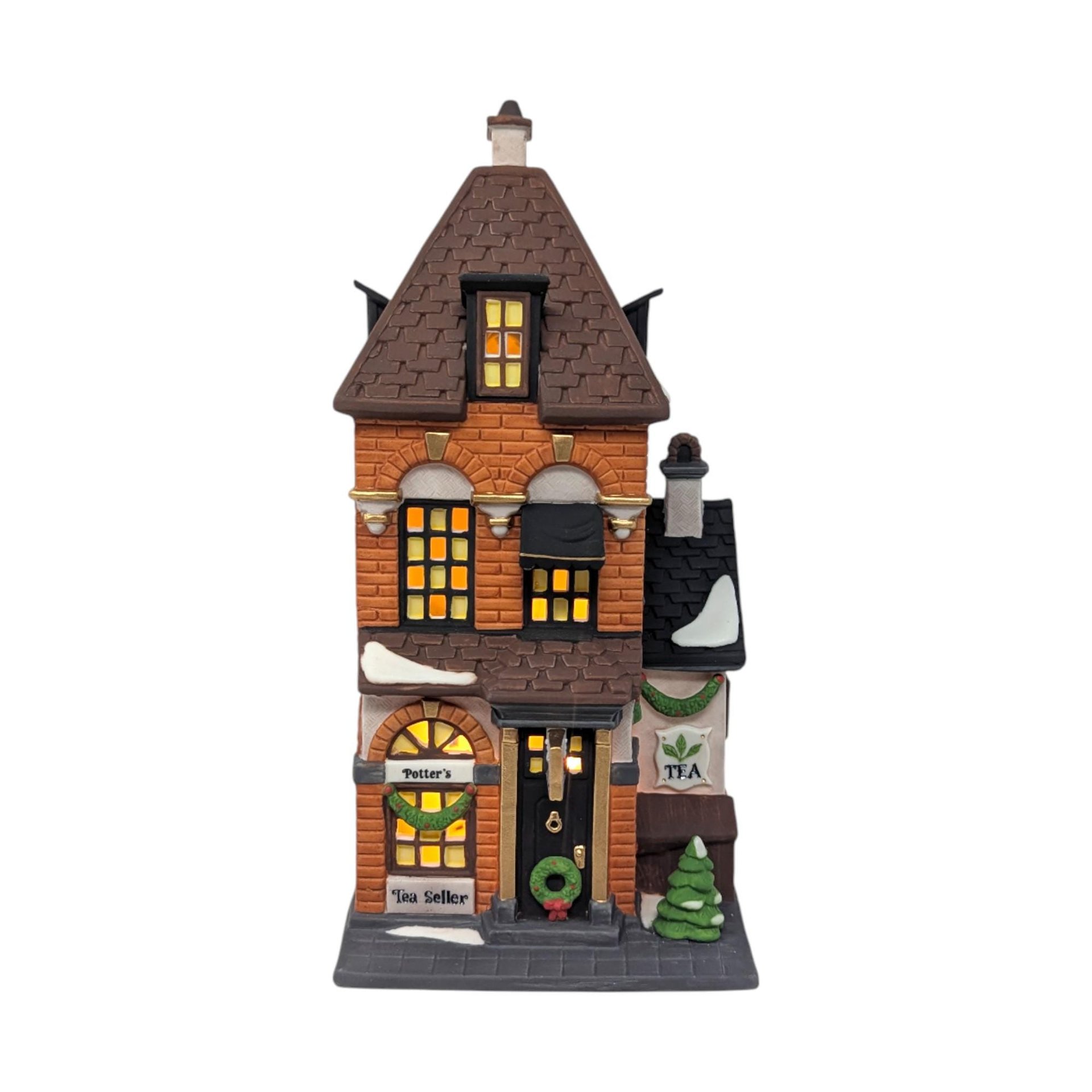 Vintage 1990 Potters Tea Seller Shop: Dept 56 Christmas in the City