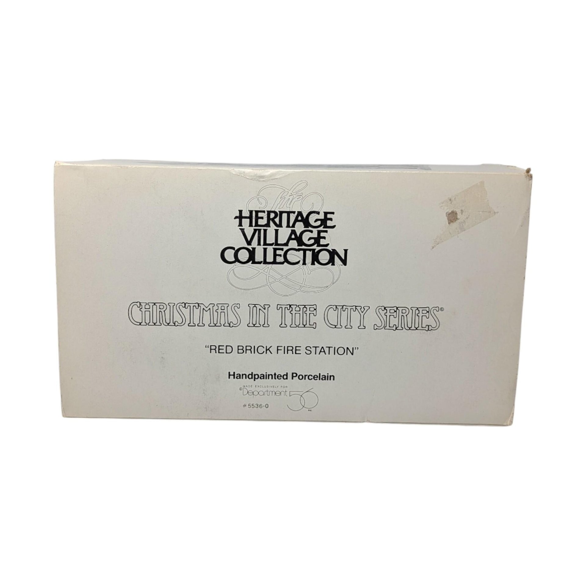 Vintage 1990 Red Brick Fire Station: Dept 56 Christmas in the City