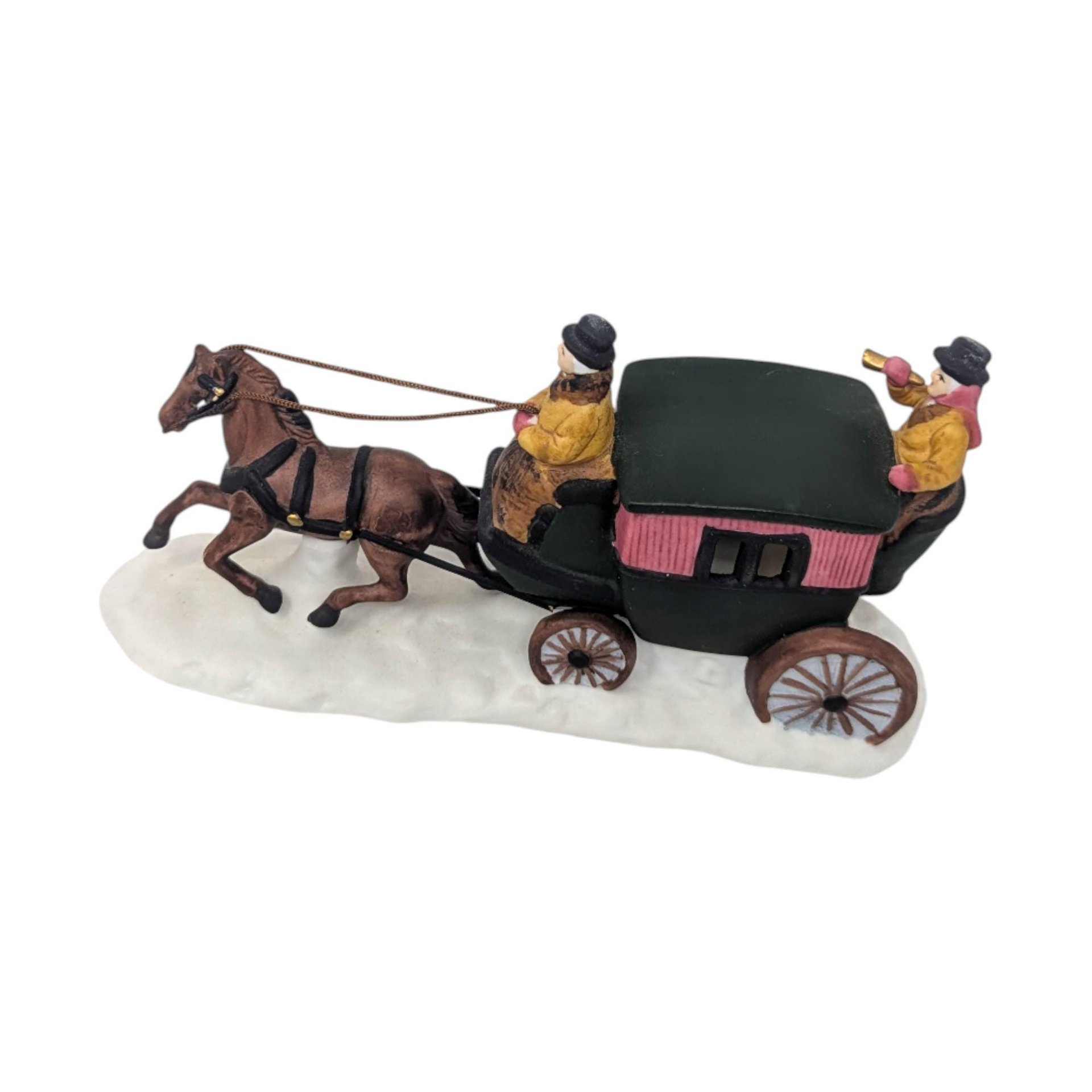 Vintage Dept 56 Dover Coach: Heritage Village Porcelain Accessory