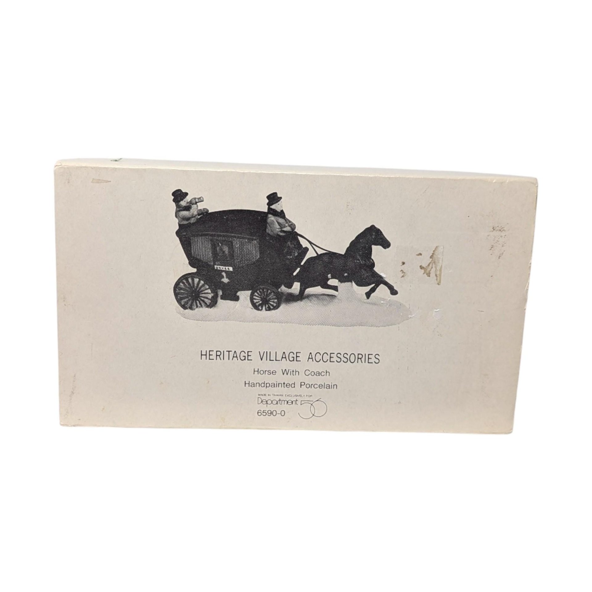 Vintage Dept 56 Dover Coach: Heritage Village Porcelain Accessory