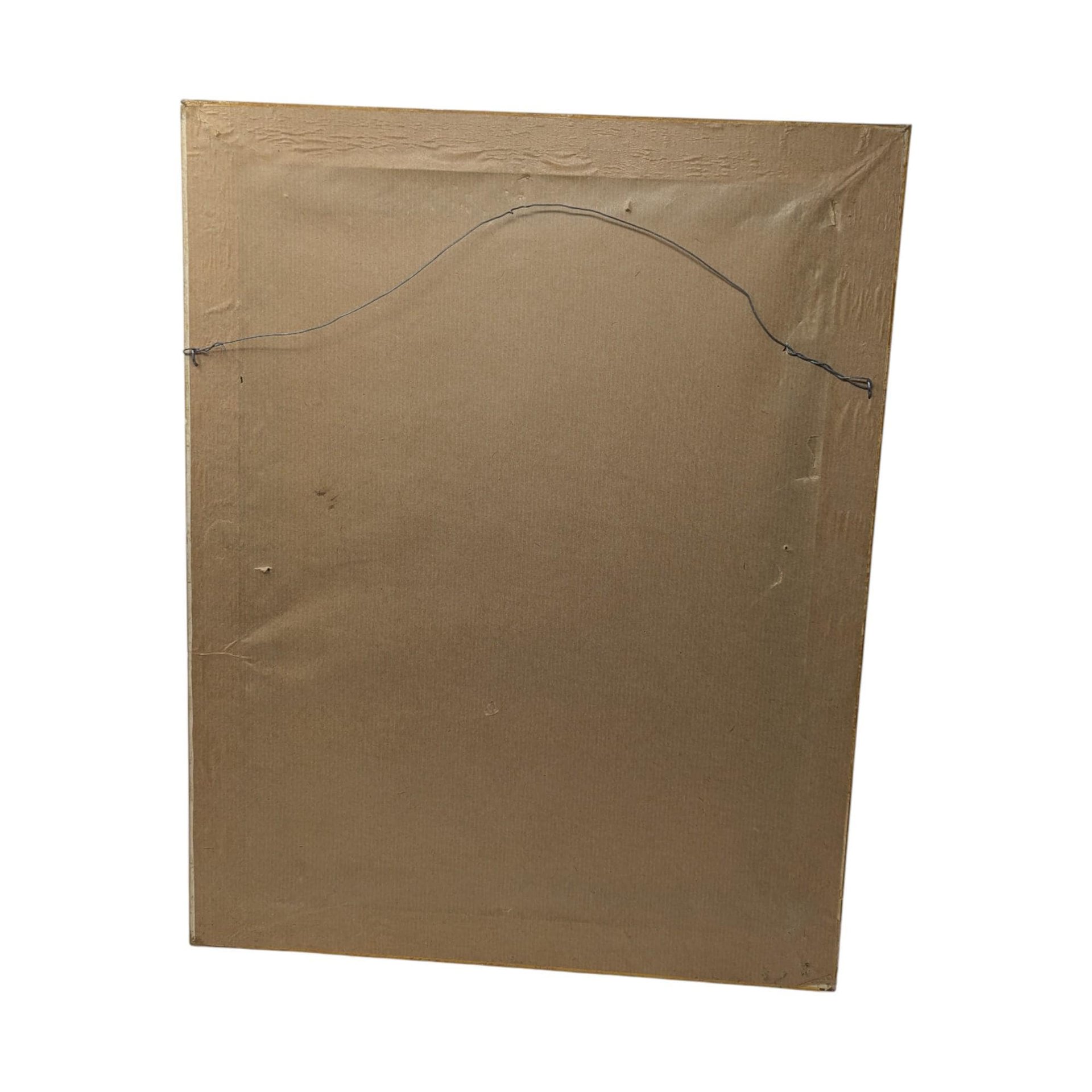 Vintage Jacques Sefop Padded Tapestry: Virgin Mary & Child Framed Religious Art