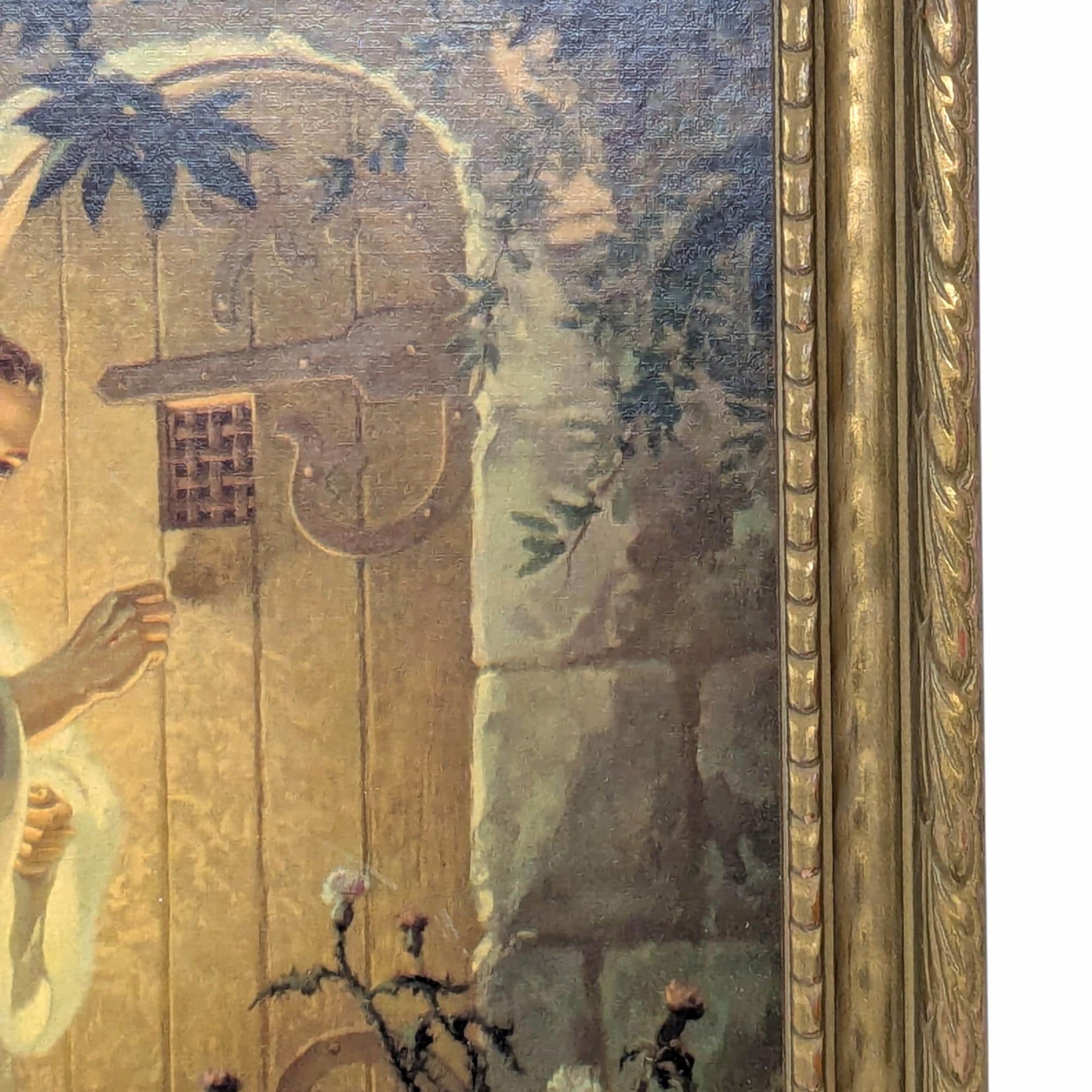 Vintage 1942 Jesus at the Door Lithograph: Warner Sallman Kriebel & Bates Framed Art