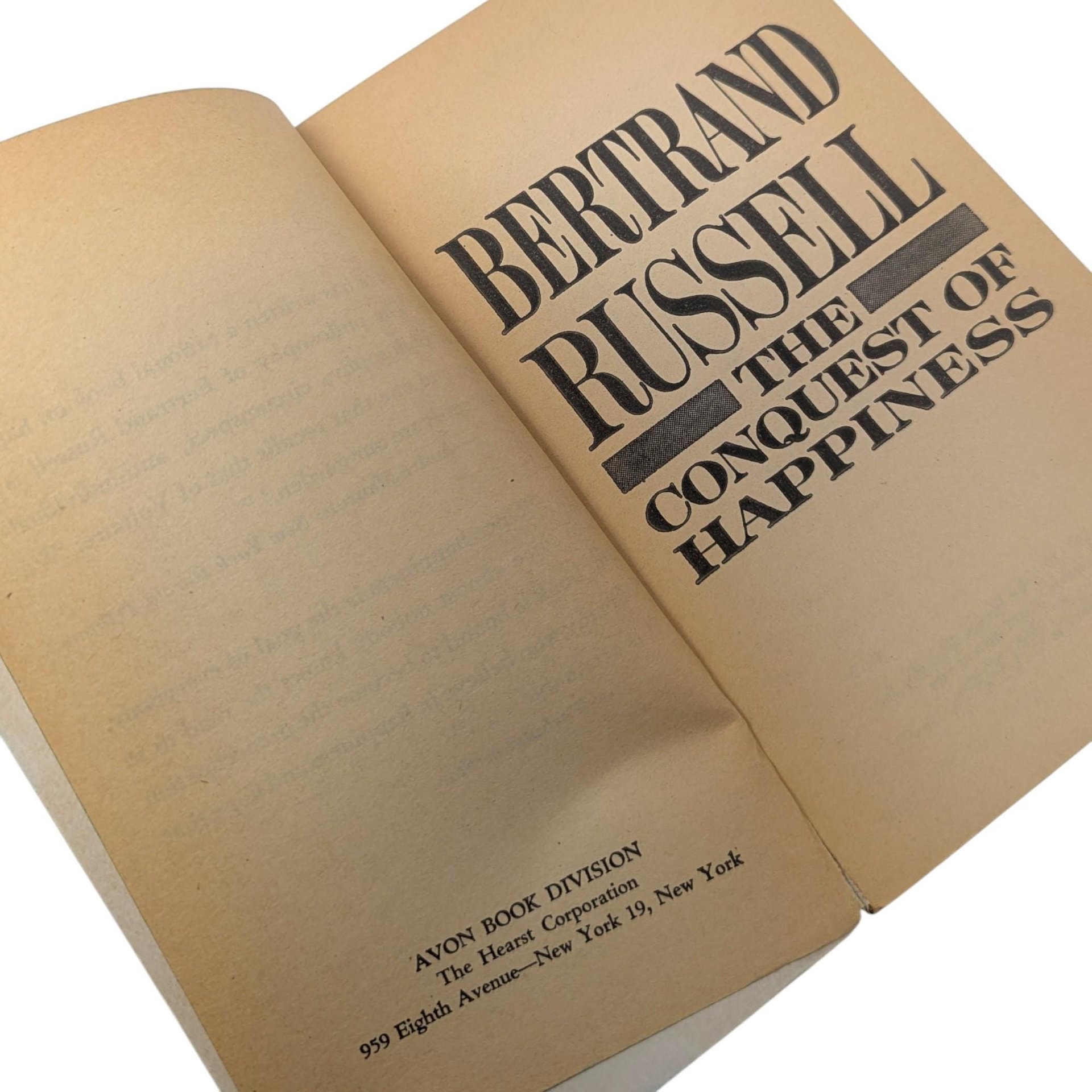 Vintage The Conquest of Happiness: Bertrand Russell Paperback Book