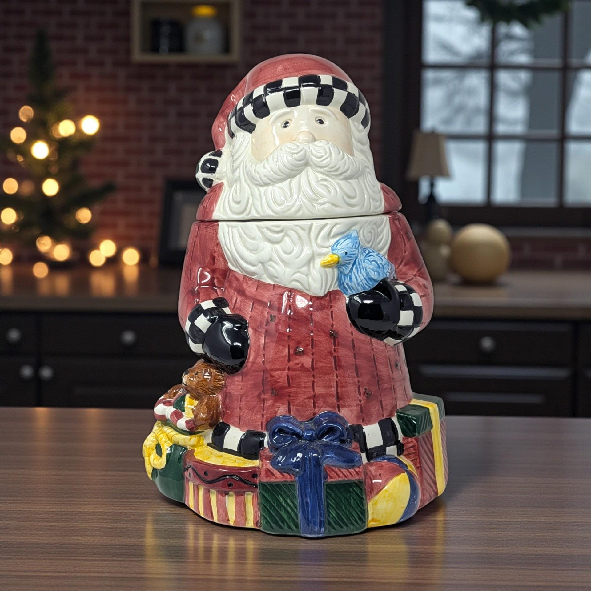 Vintage Ceramic Santa Claus Cookie Jar: Debbie Mumm