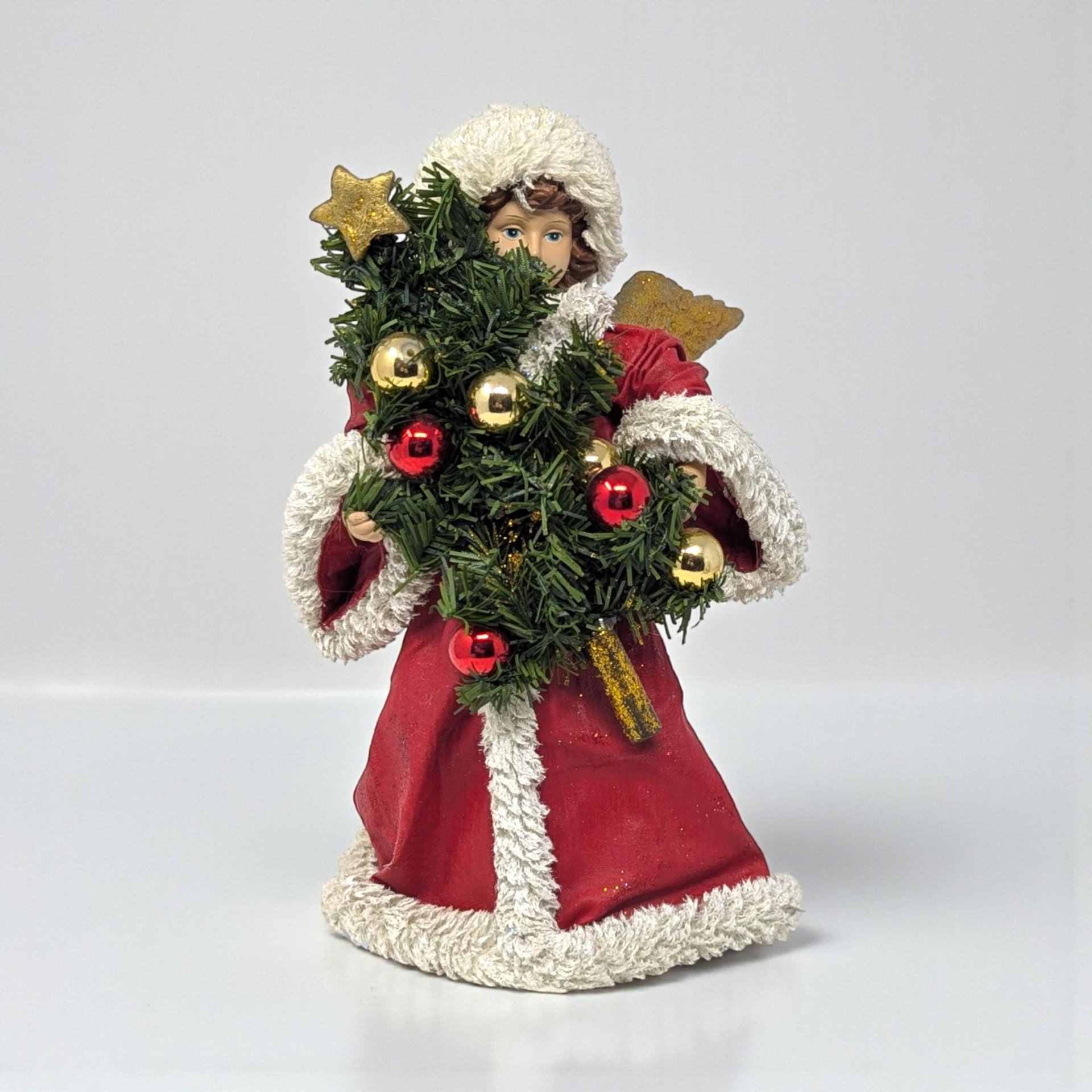 Vintage Small Christmas Angel Tree Topper Figurine
