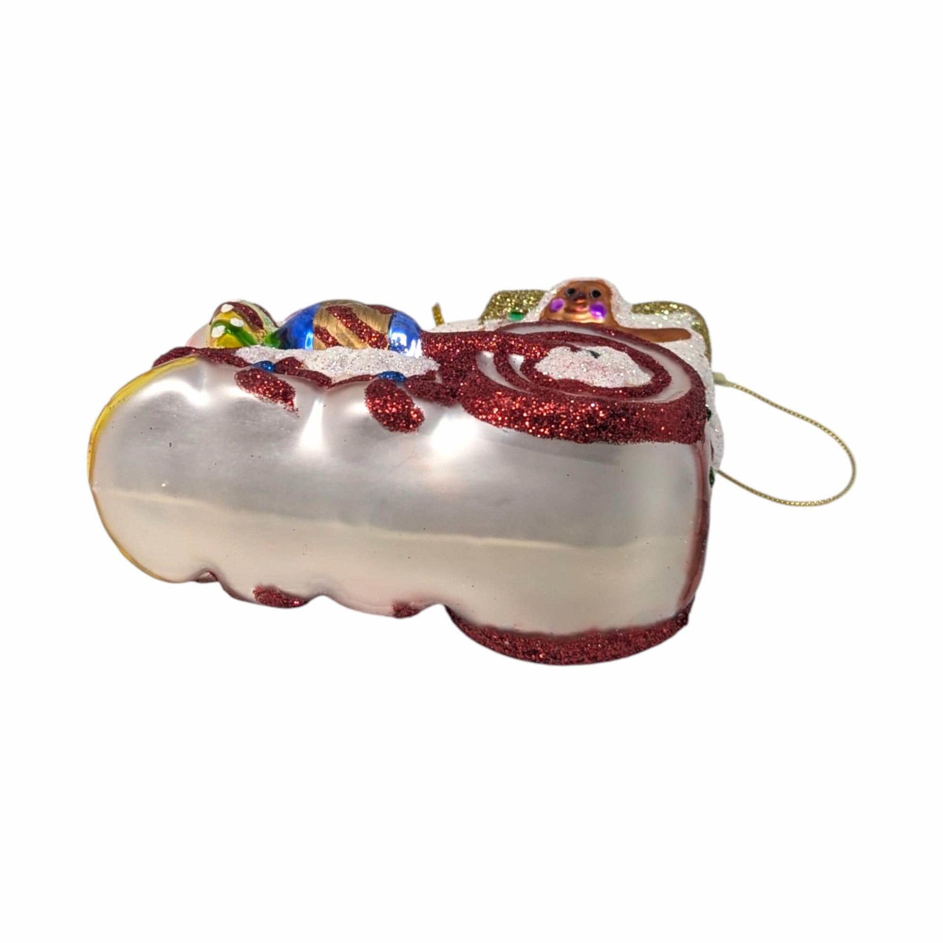 Vintage 2003 Holiday Treasures Blown Glass Train Ornament: Fitz and Floyd