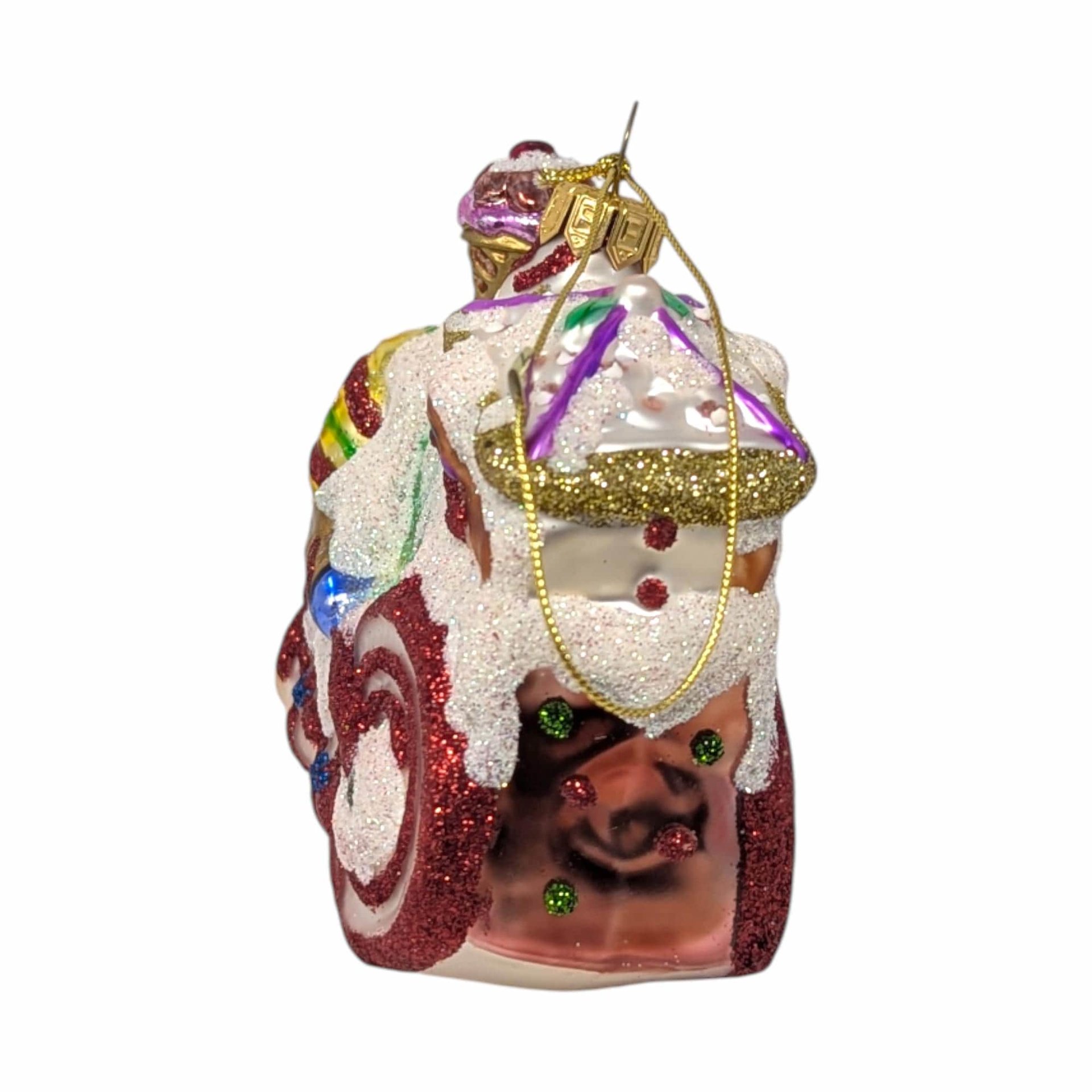 Vintage 2003 Holiday Treasures Blown Glass Train Ornament: Fitz and Floyd