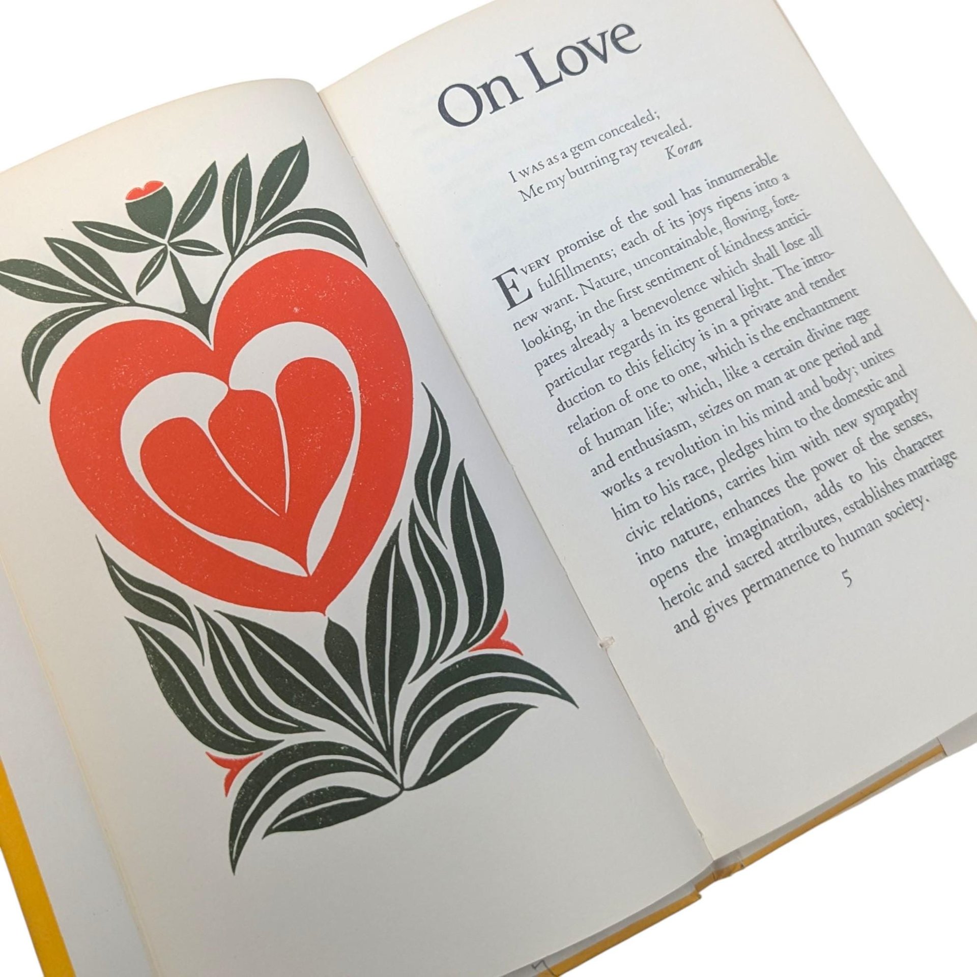 Vintage On Love and Friendship Hardcover Book: Ralph Waldo Emerson Mid-Century Literature