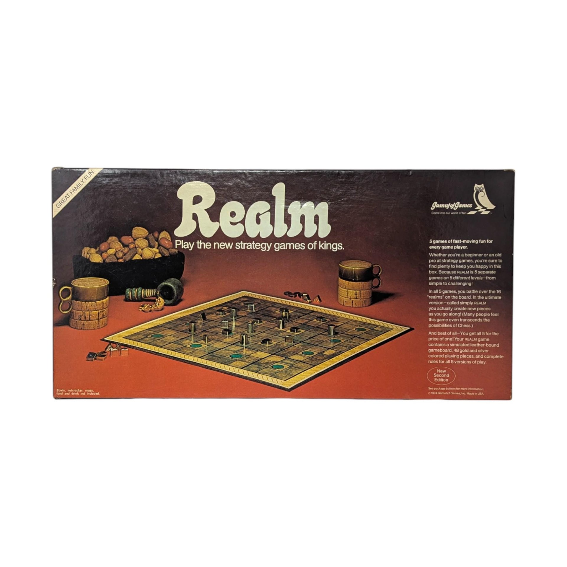 Vintage 1974 Realm Board Game: Gamut of Games Strategy Second Edition