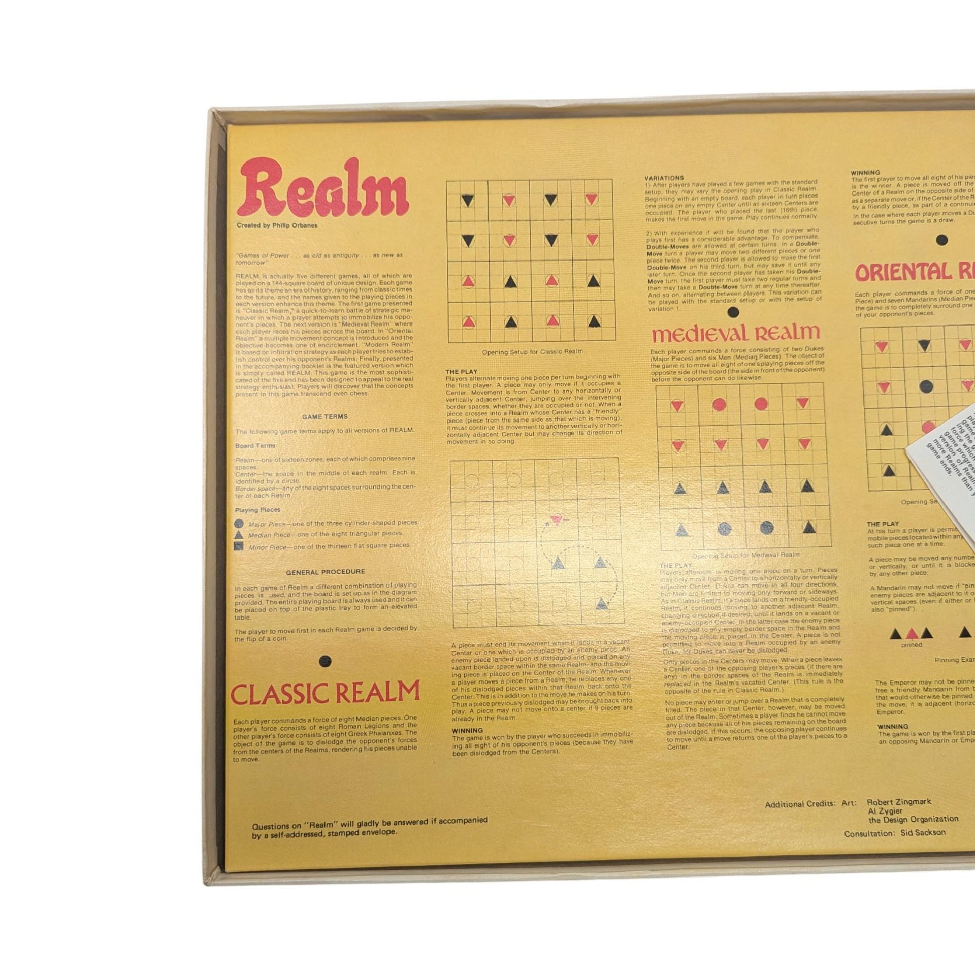 Vintage 1974 Realm Board Game: Gamut of Games Strategy Second Edition