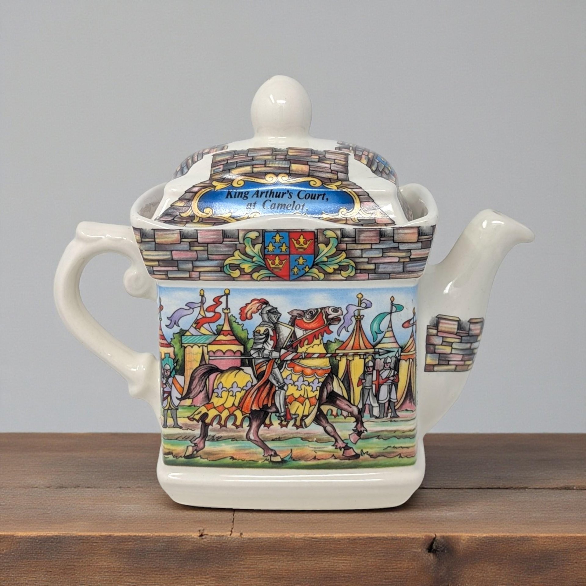 Vintage Sadler King Arthur Porcelain Teapot: Sir Lancelot of the Round Table Camelot Decor