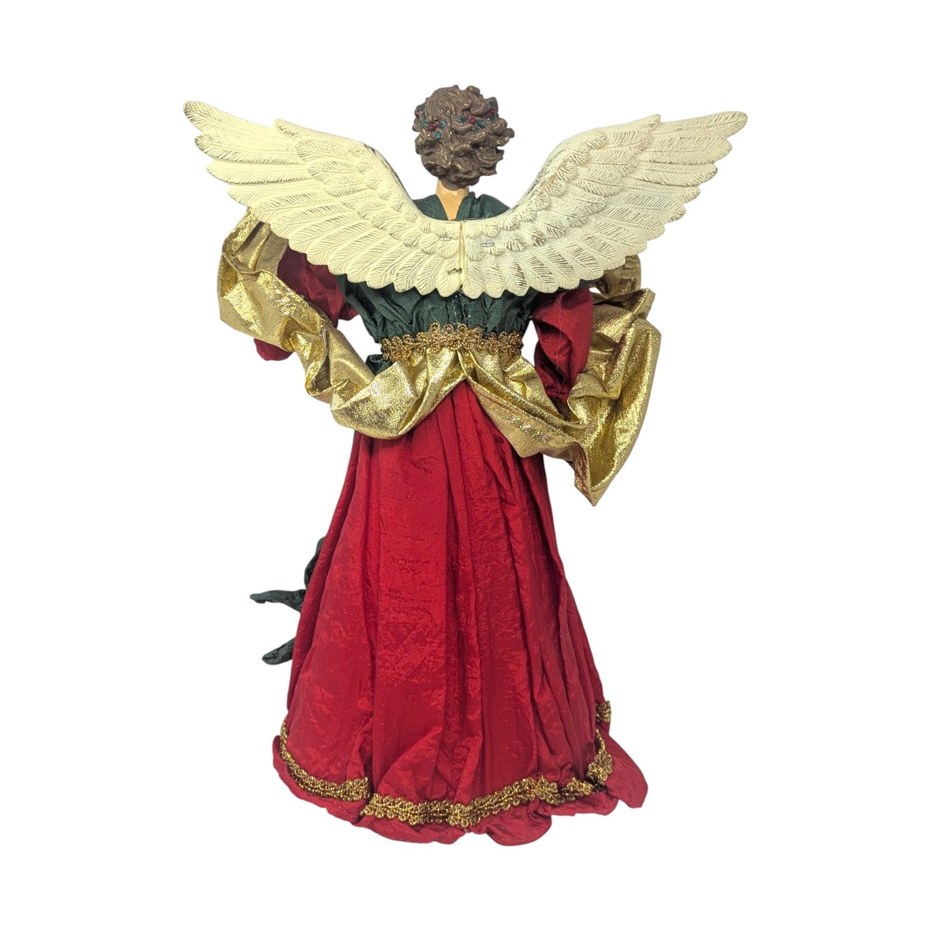 Vintage Fabric Angel Tree Topper: Christmas Holiday Decoration