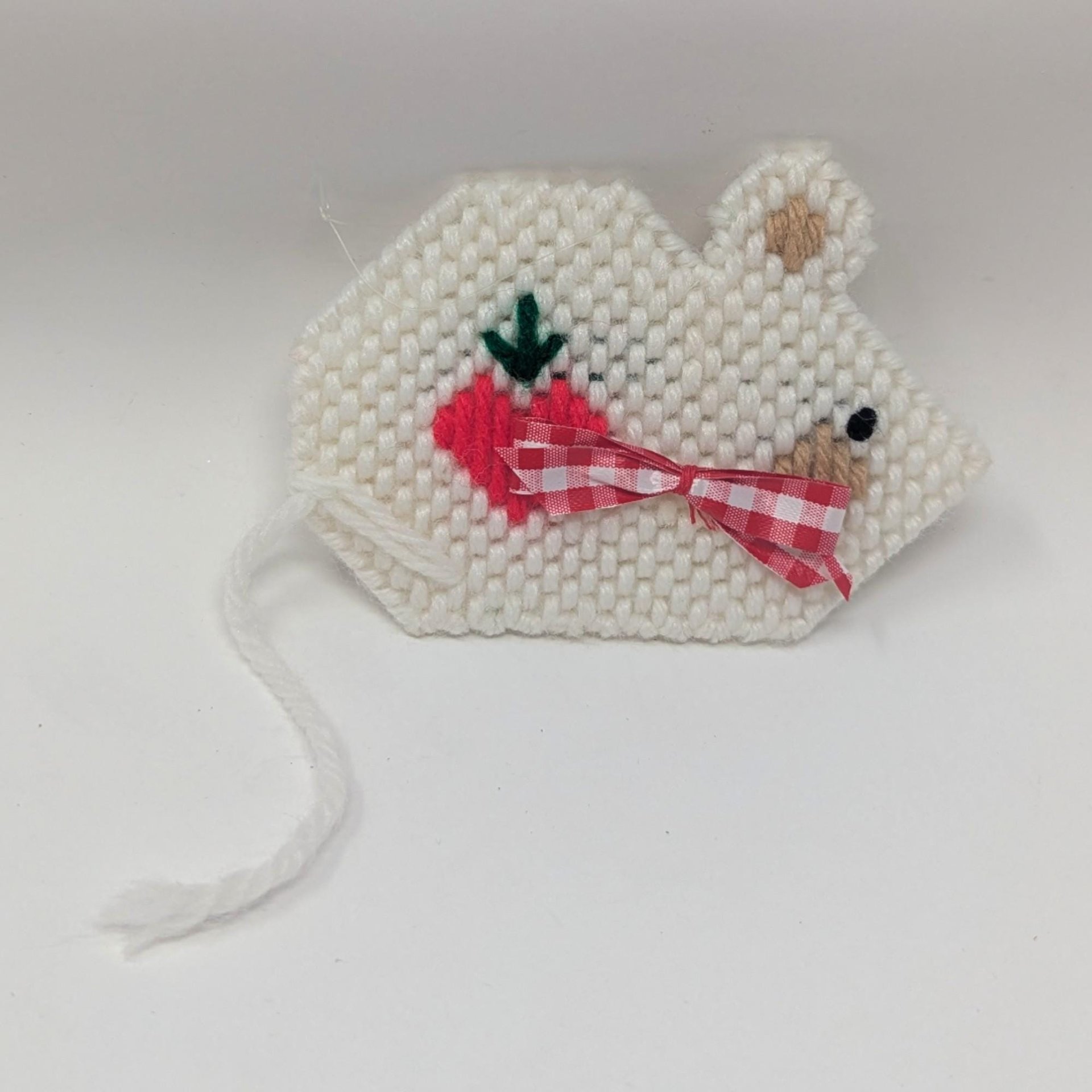 Vintage Handmade Plastic Canvas Ornaments: Needlepoint Christmas Decor Set