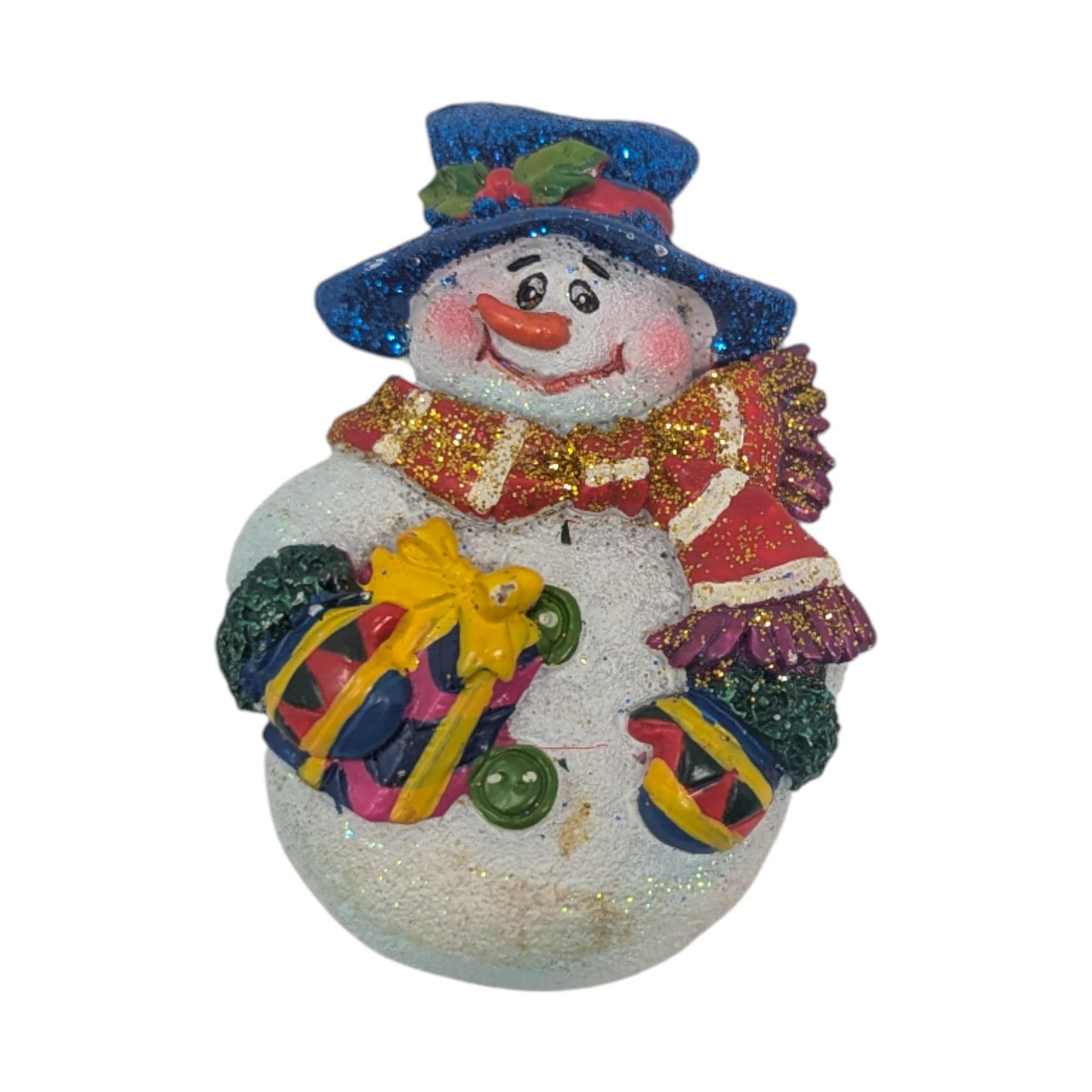 Vintage 2005 MSR Snowman Magnet Set: Holiday Resin Refrigerator Decor