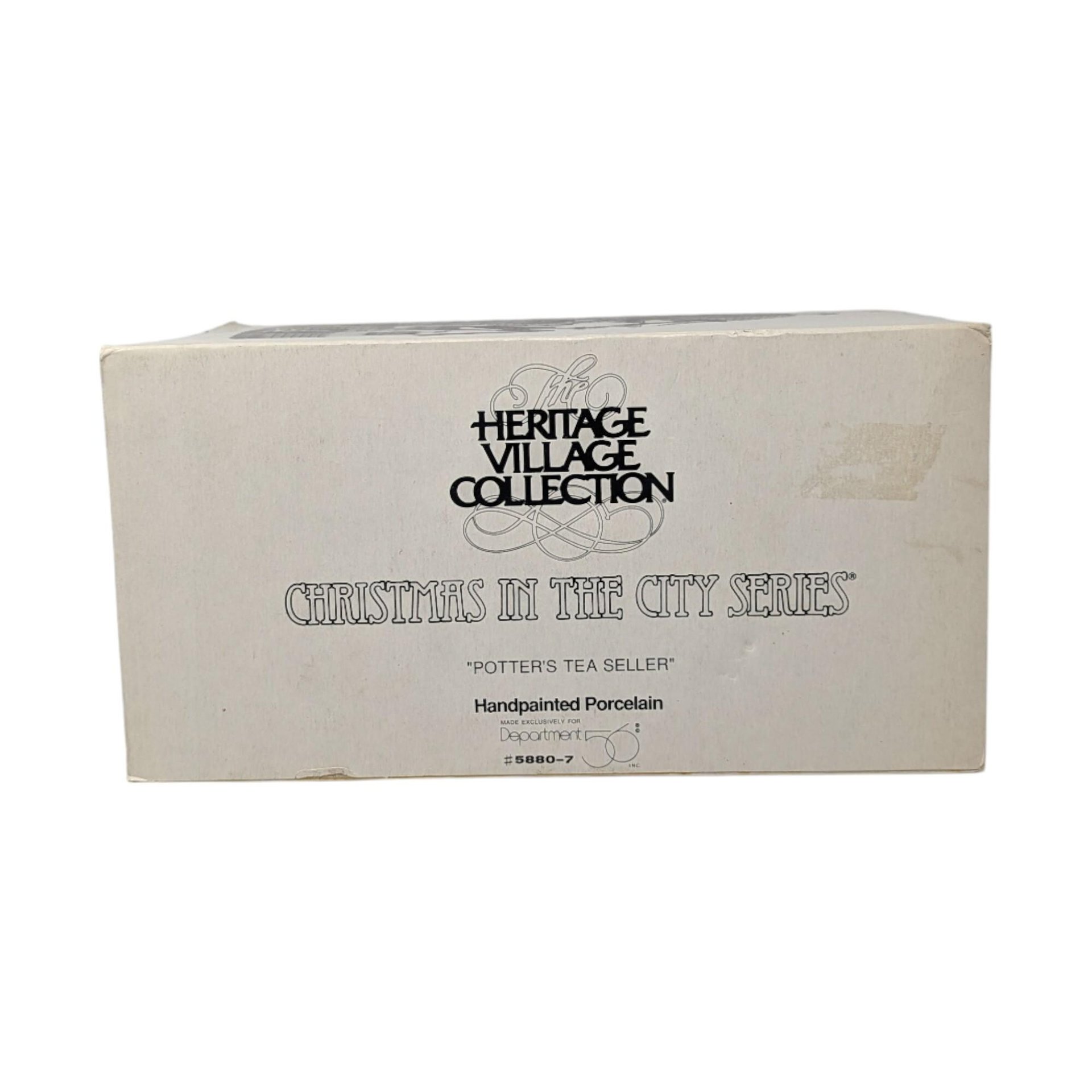 Vintage 1990 Potters Tea Seller Shop: Dept 56 Christmas in the City