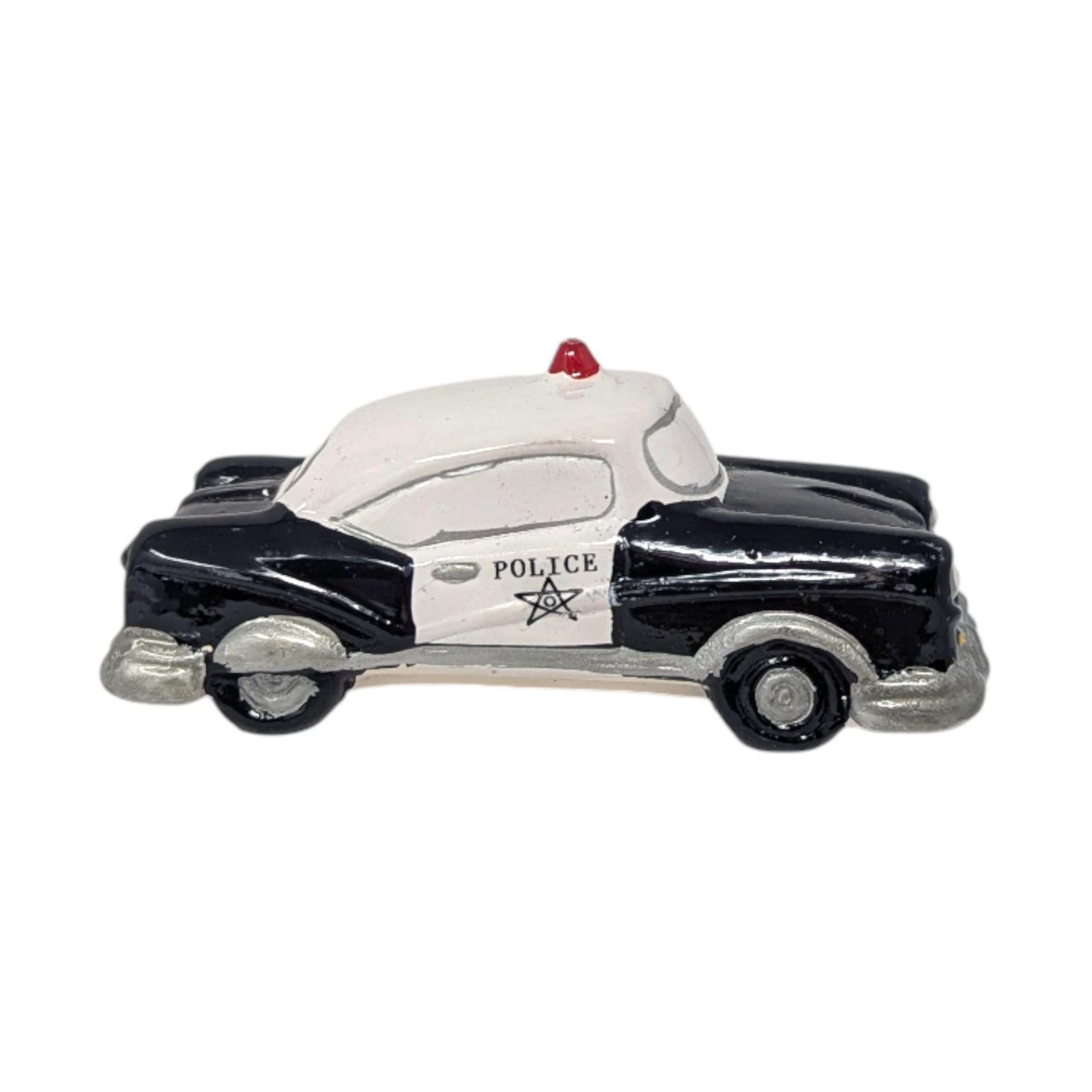 Vintage Ceramic Village Accessory Set: 4 Vehicles Bus Taxi Fire Police