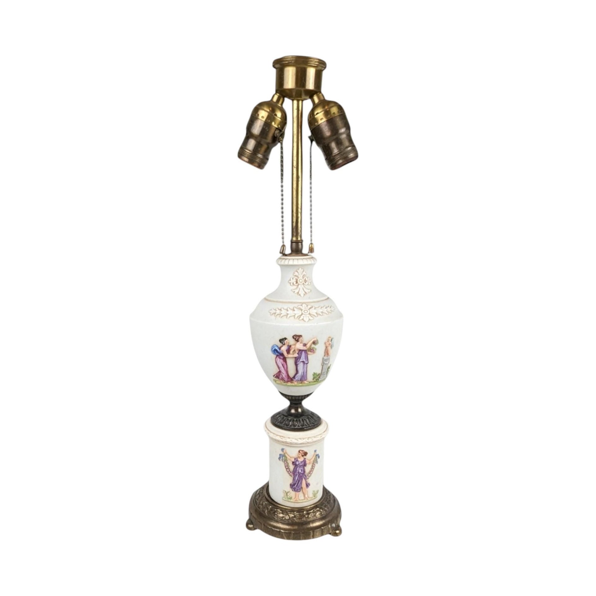 Antique Neoclassical Ceramic Lamp