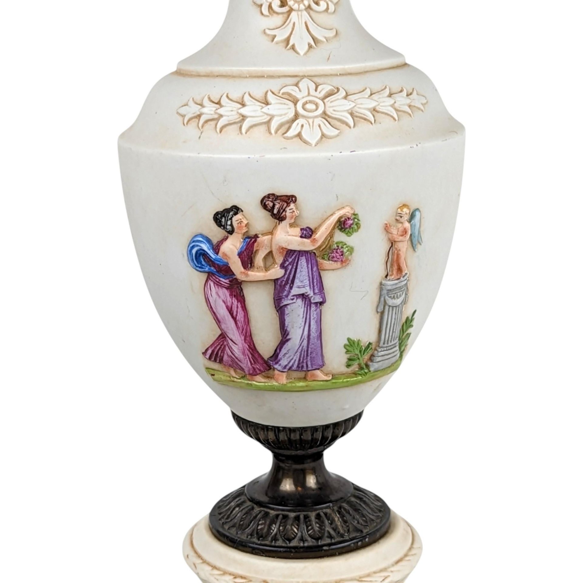 Antique Neoclassical Ceramic Lamp