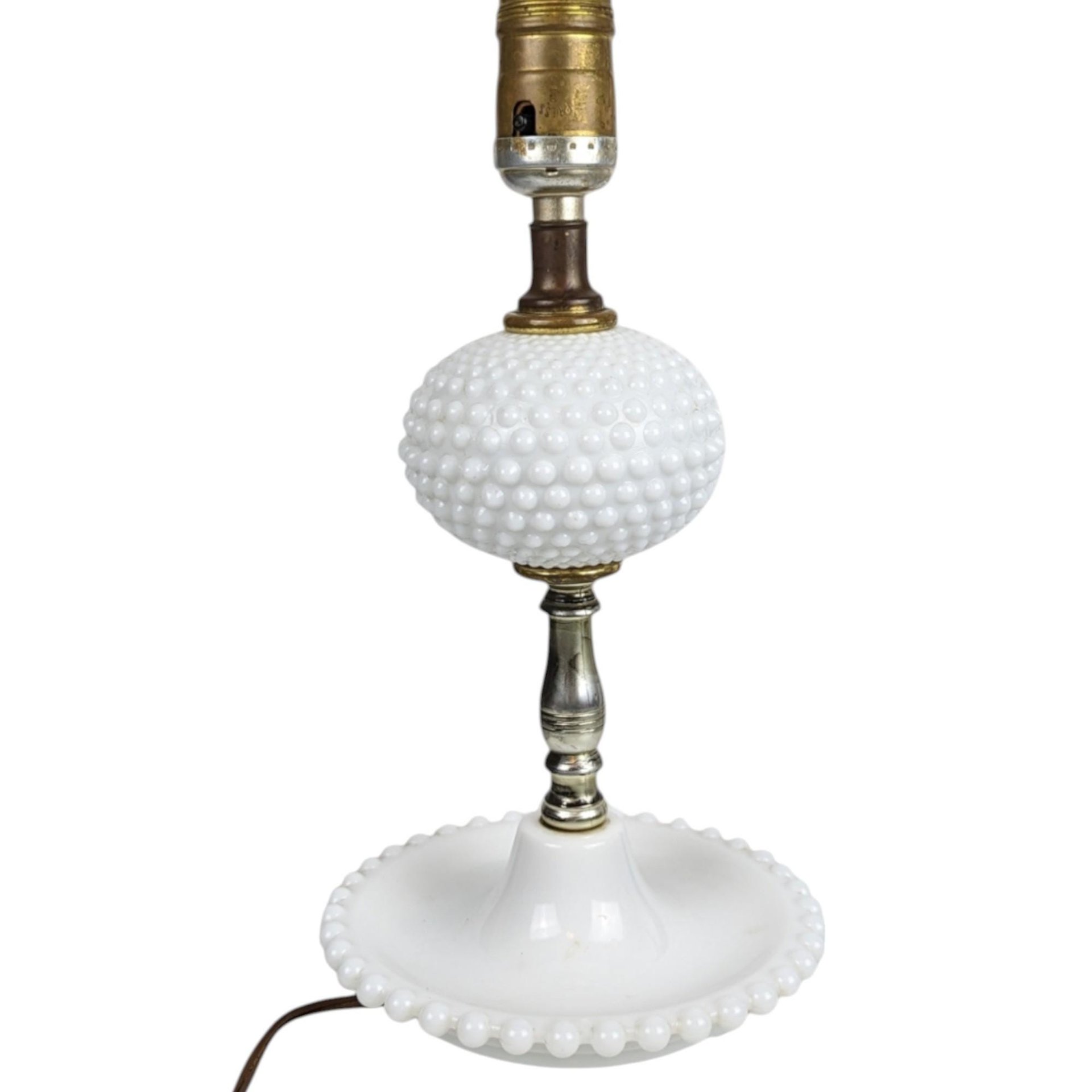 Vintage Milk Glass Hobnail Lamp