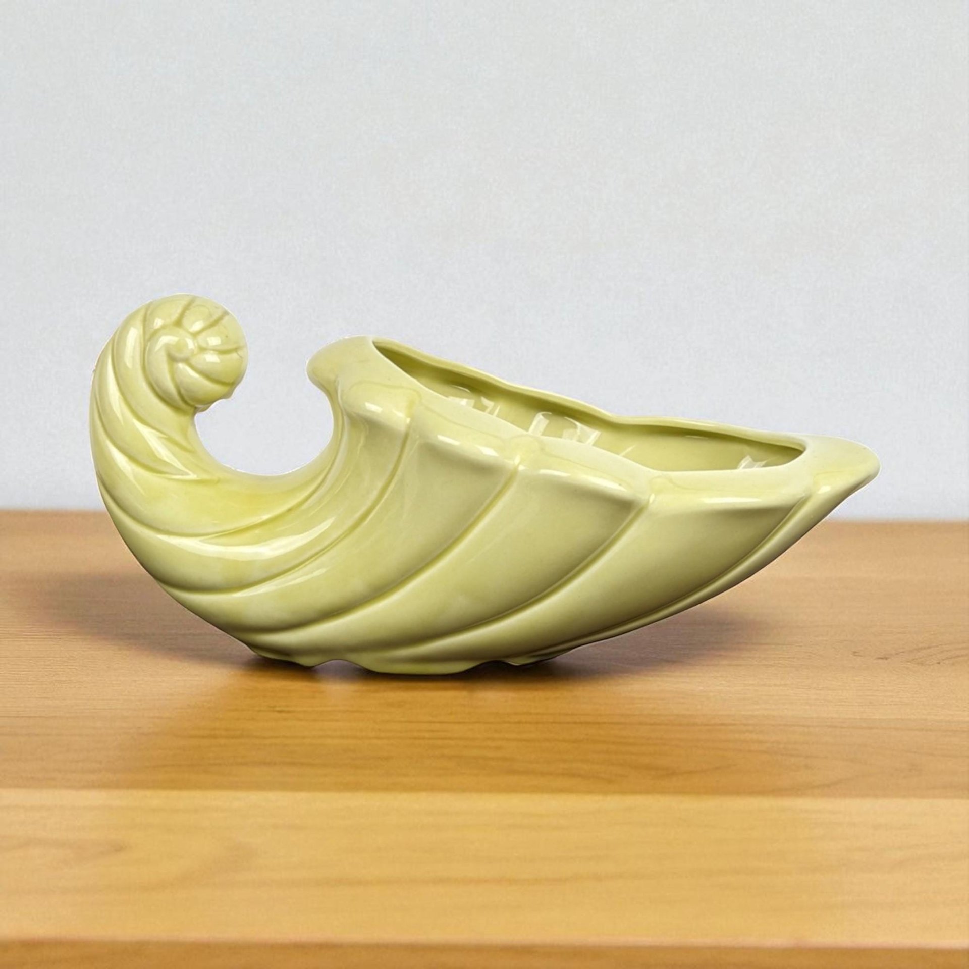 Vintage Yellow Cornucopia Planter
